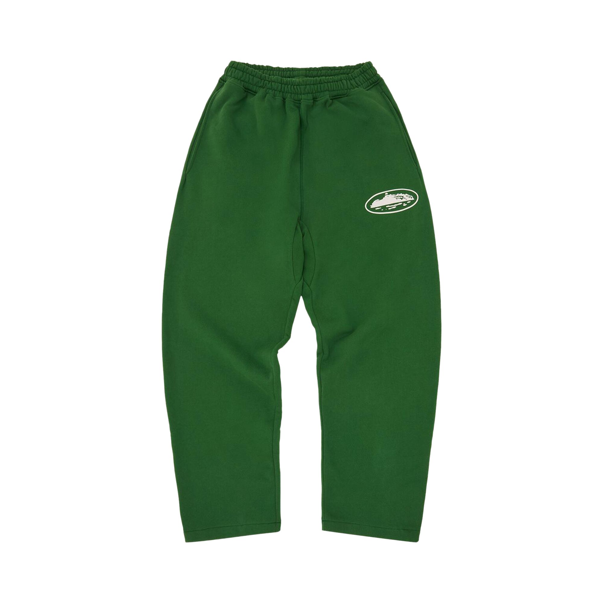 Pre-owned Corteiz Island Puff Print Open Hem Sweatpant 'green' | Men's Size M