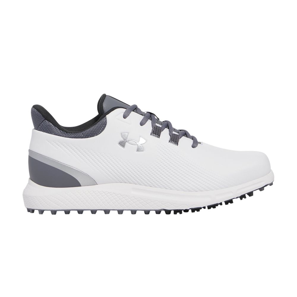 Pre-owned Under Armour Drive Medal Spikeless Wide 'white Titan Grey' | Men's Size 9