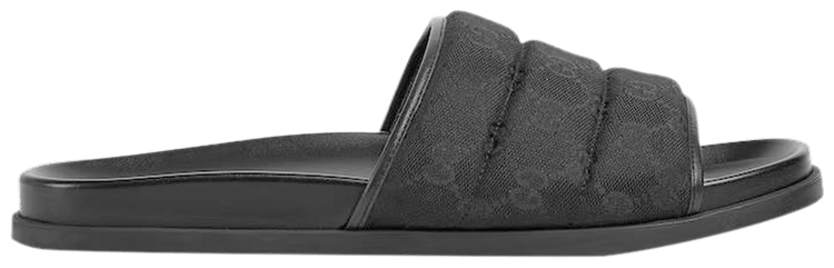 サンダル GUCCI FW25 Gucci Rhein GG Sandals (838089 FAD71 1000) Gucci Rhein GG Canvas Slide Black | END. (US)