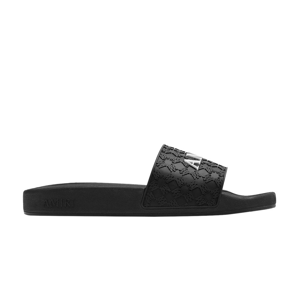 Pre-owned Amiri Ma Quad Pool Slide 'black' | Men's Size 45