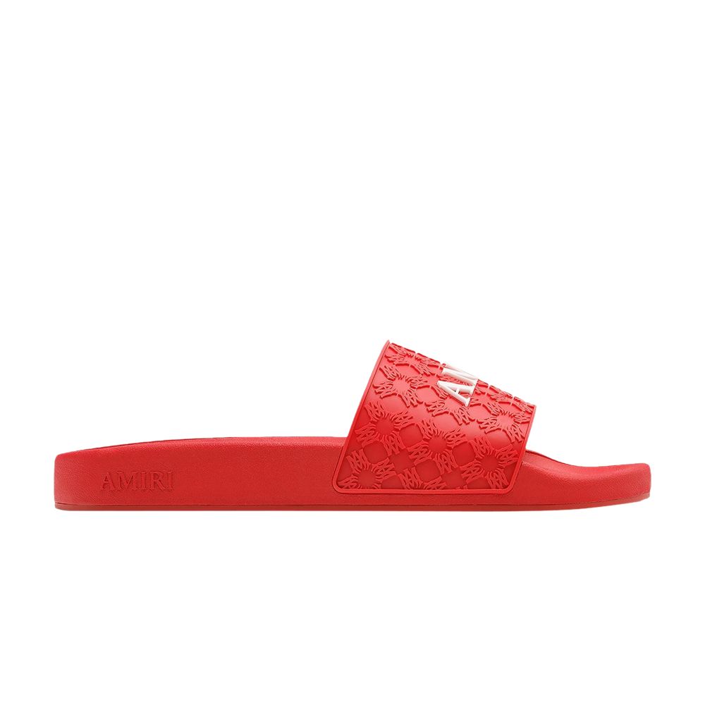 Pre-owned Amiri Ma Quad Pool Slide 'true Red' | Men's Size 47