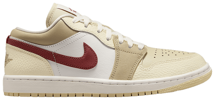 Wmns Air Jordan 1 Low Desert Khaki Red Sepia