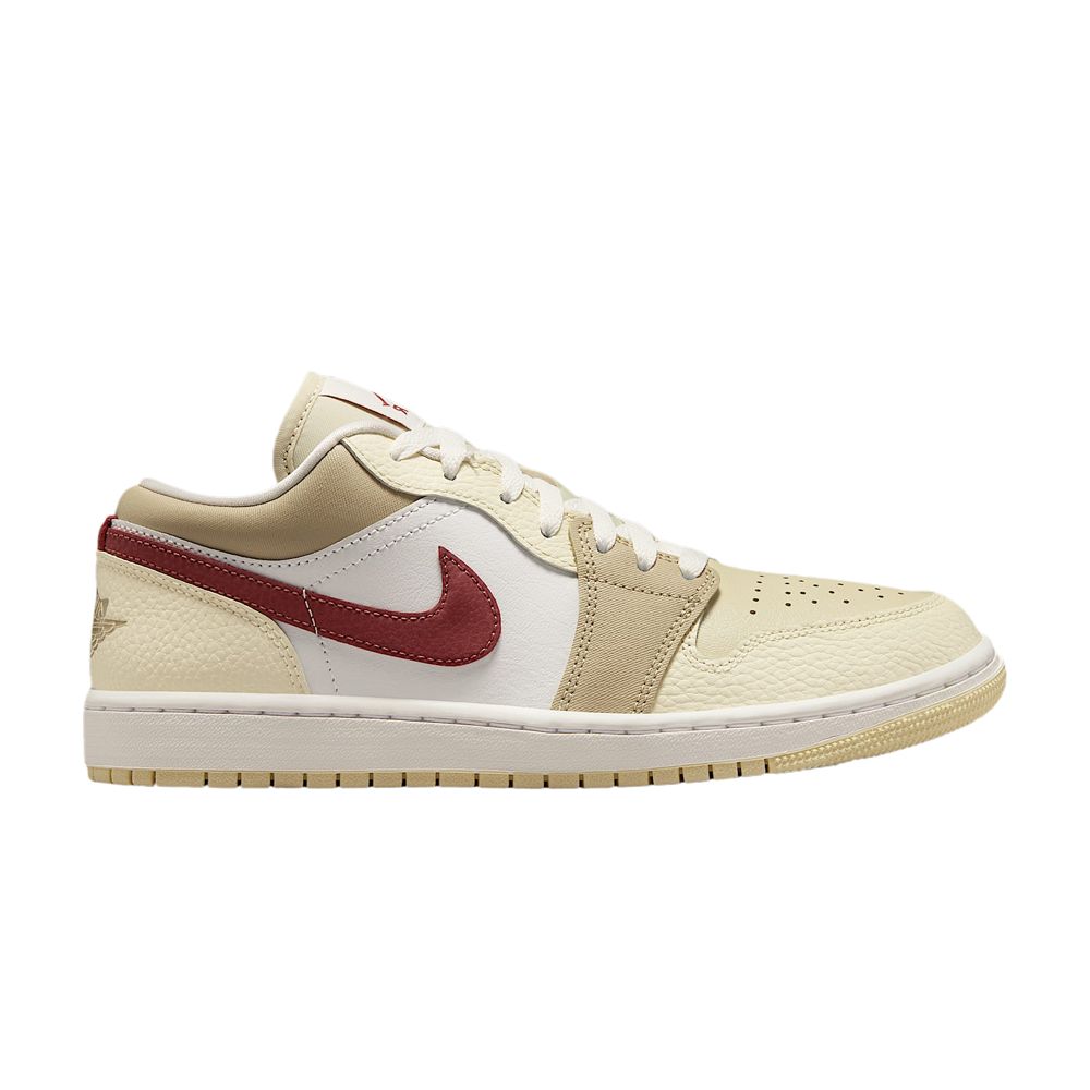 Pre-owned Air Jordan Wmns 1 Low 'desert Khaki Red Sepia' | Cream | Women's Size 11.5 In White