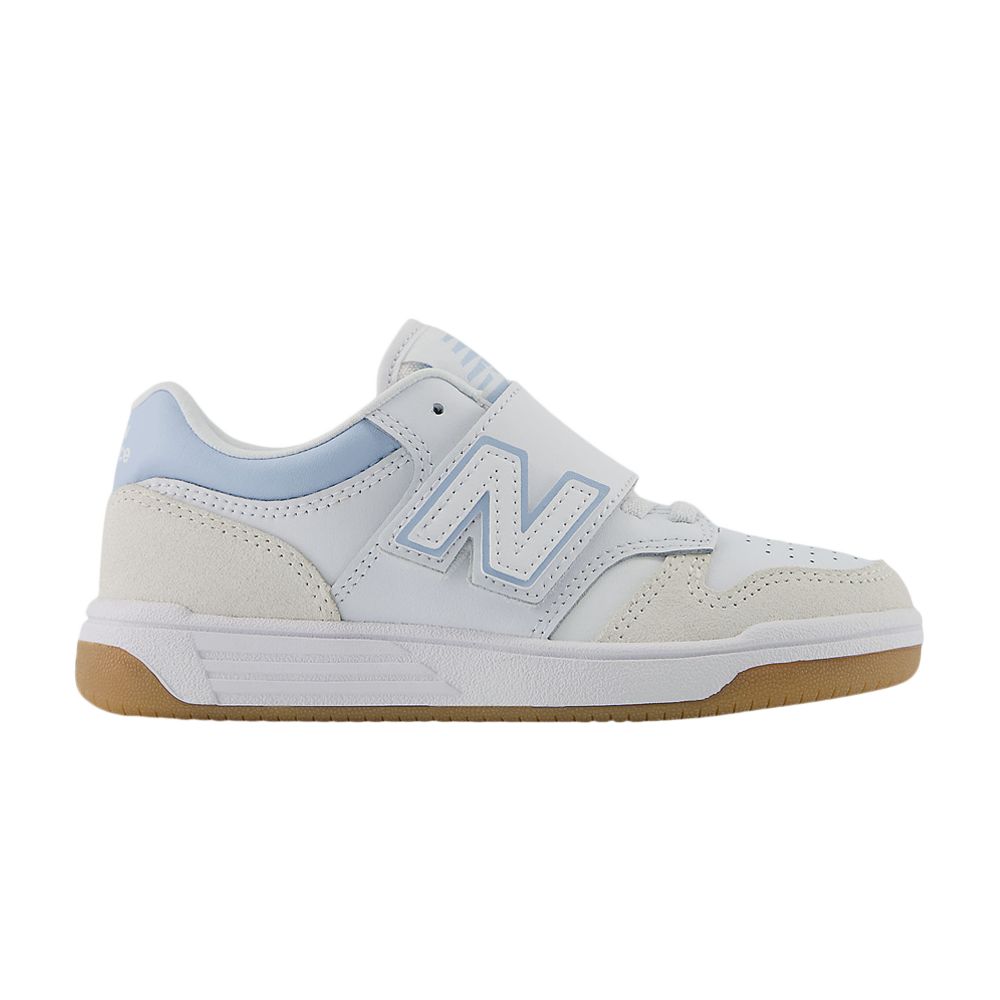 New Balance 480 Hook & Loop Little Kid Wide 'White Light Chrome Blue' | Kid's Size 11 - PHB480IG-W