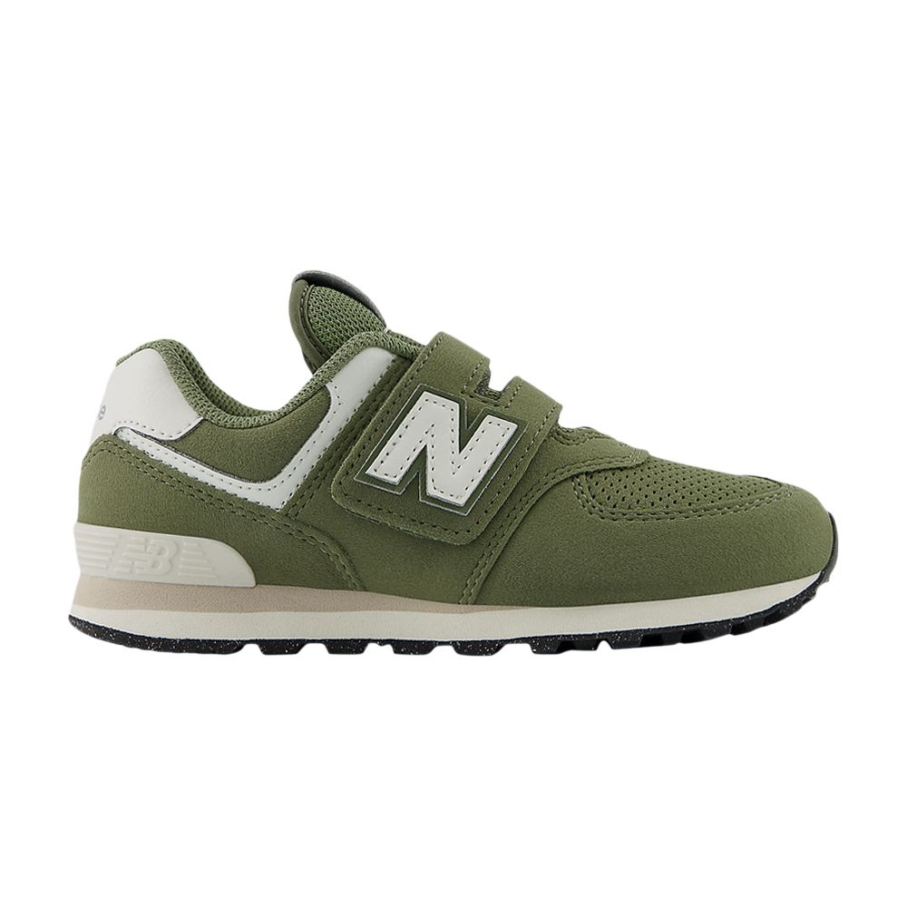 Pre-owned New Balance 574 Hook & Loop Little Kid Wide 'dark Olivine' | Green | Kid's Size 13