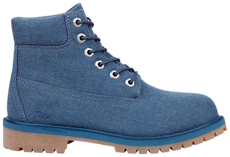 Timberland 6 Inch Premium Junior Navy Textile