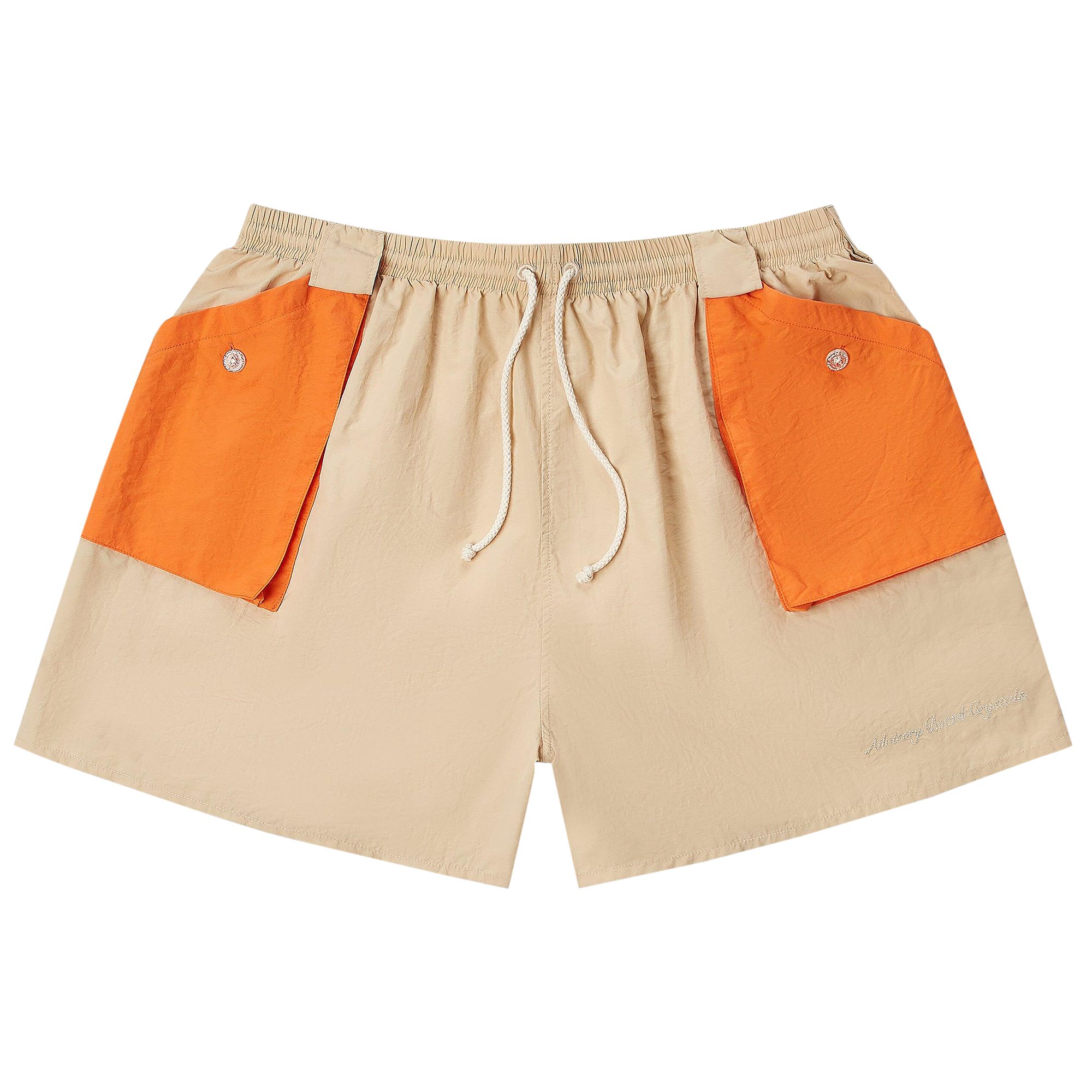 Pre-owned Advisory Board Crystals Silverlake Reservoir Swim Shorts 'khaki/orange' | Green | Men's Size M