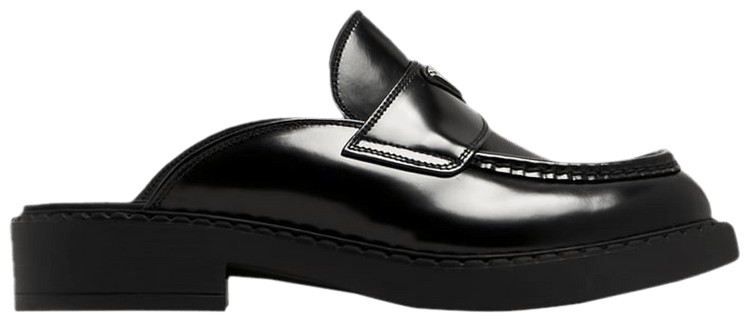 Prada Brushed Leather Mule Black