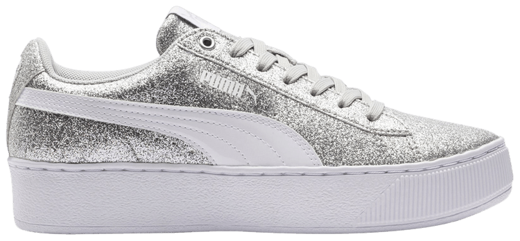 Puma Vikky Platform Jr Glitz   Silver