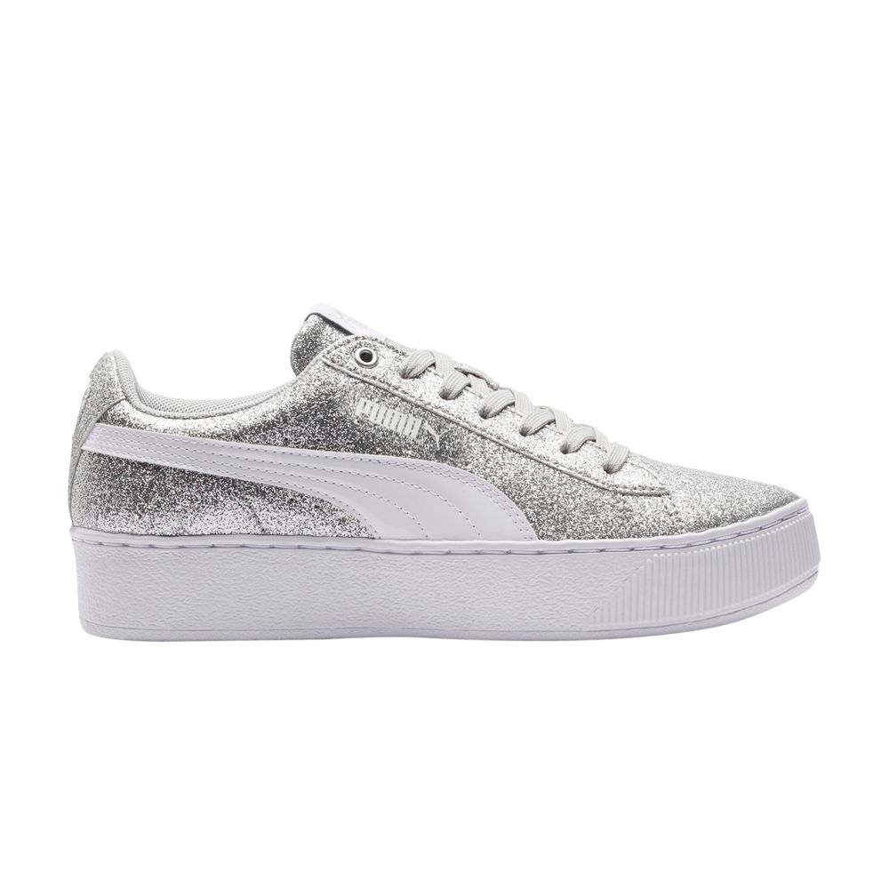 Pre-owned Puma Vikky Platform Jr 'glitz - Silver' | Kid's Size 4