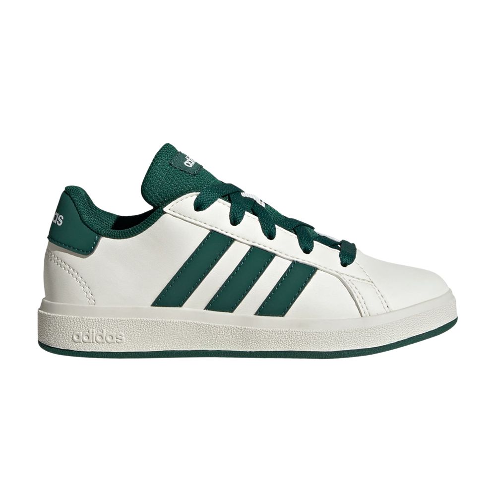 Pre-owned Adidas Originals Adidas Grand Court Lace-up K 'off White Collegiate Green' | Kid's Size 12.5