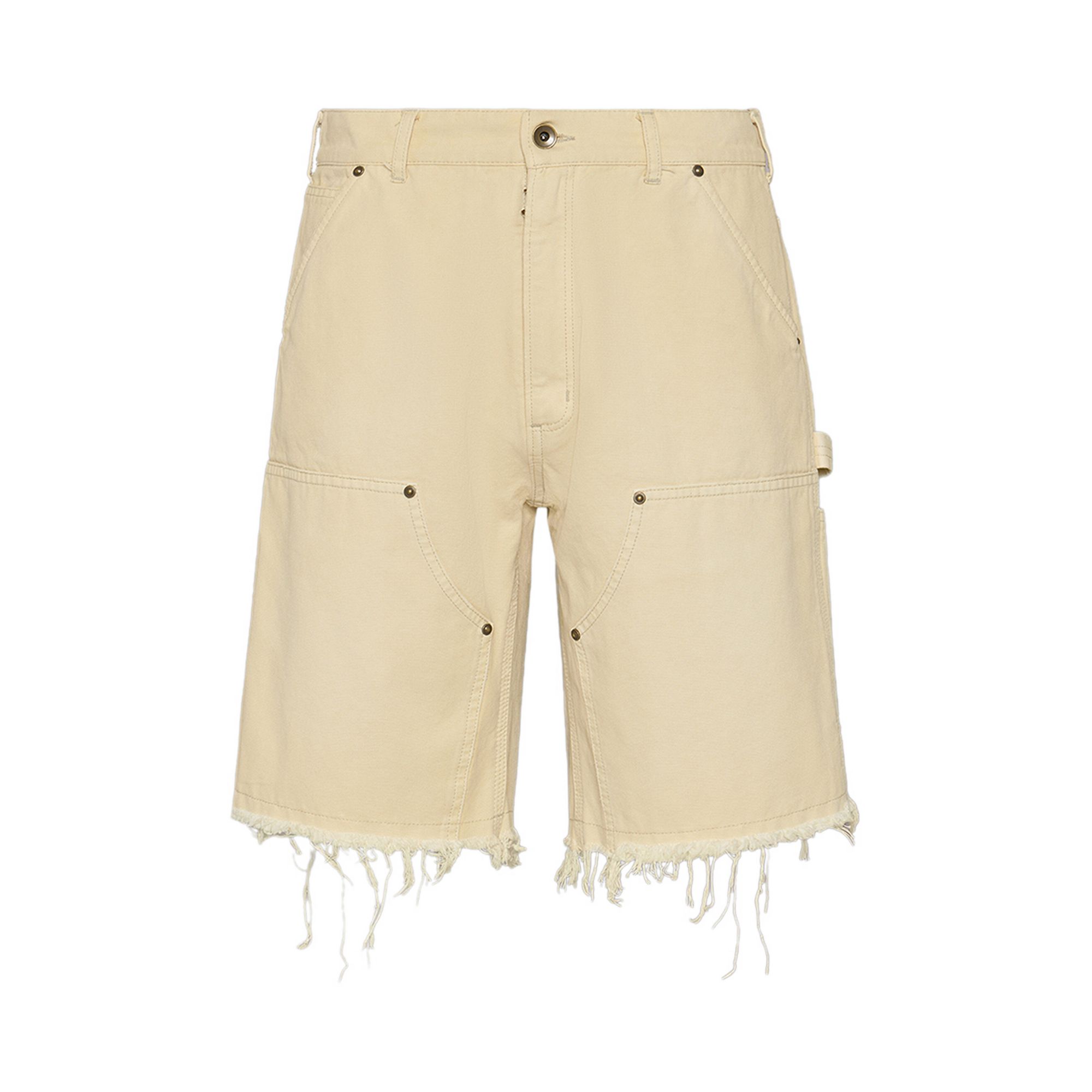 Pre-owned Maison Margiela Denim Cut-off Carpenter Shorts 'beige' | Tan | Men's Size 28 In Brown