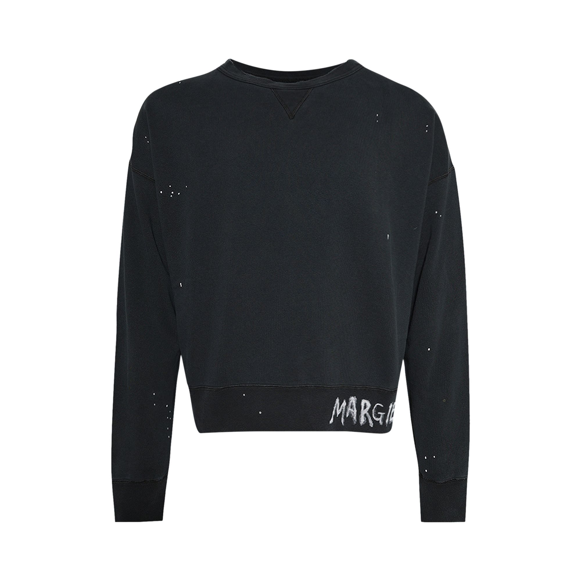 Pre-owned Maison Margiela Washed Fleece Sweatshirt 'black' | Men's Size L