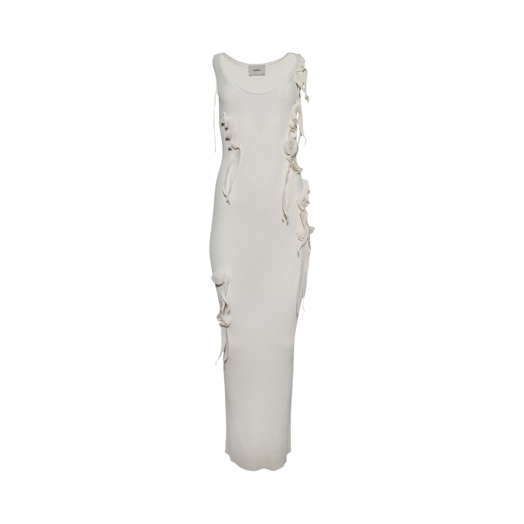 Pre-owned Coperni Knitted Ribbon Long Tank Dress 'white' | Women's Size S