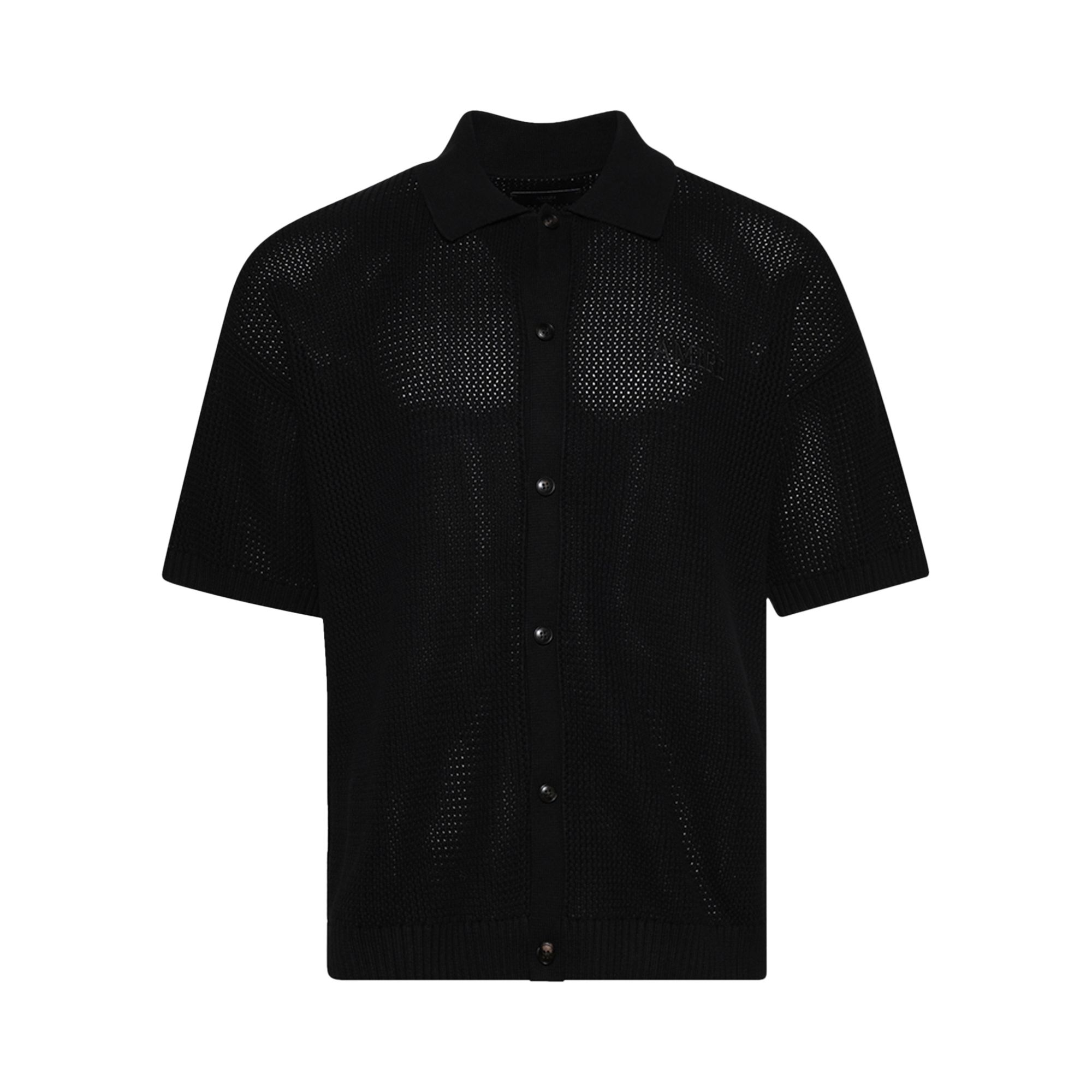 Pre-owned Amiri Crochet Mesh Shirt 'black' | Men's Size Xl