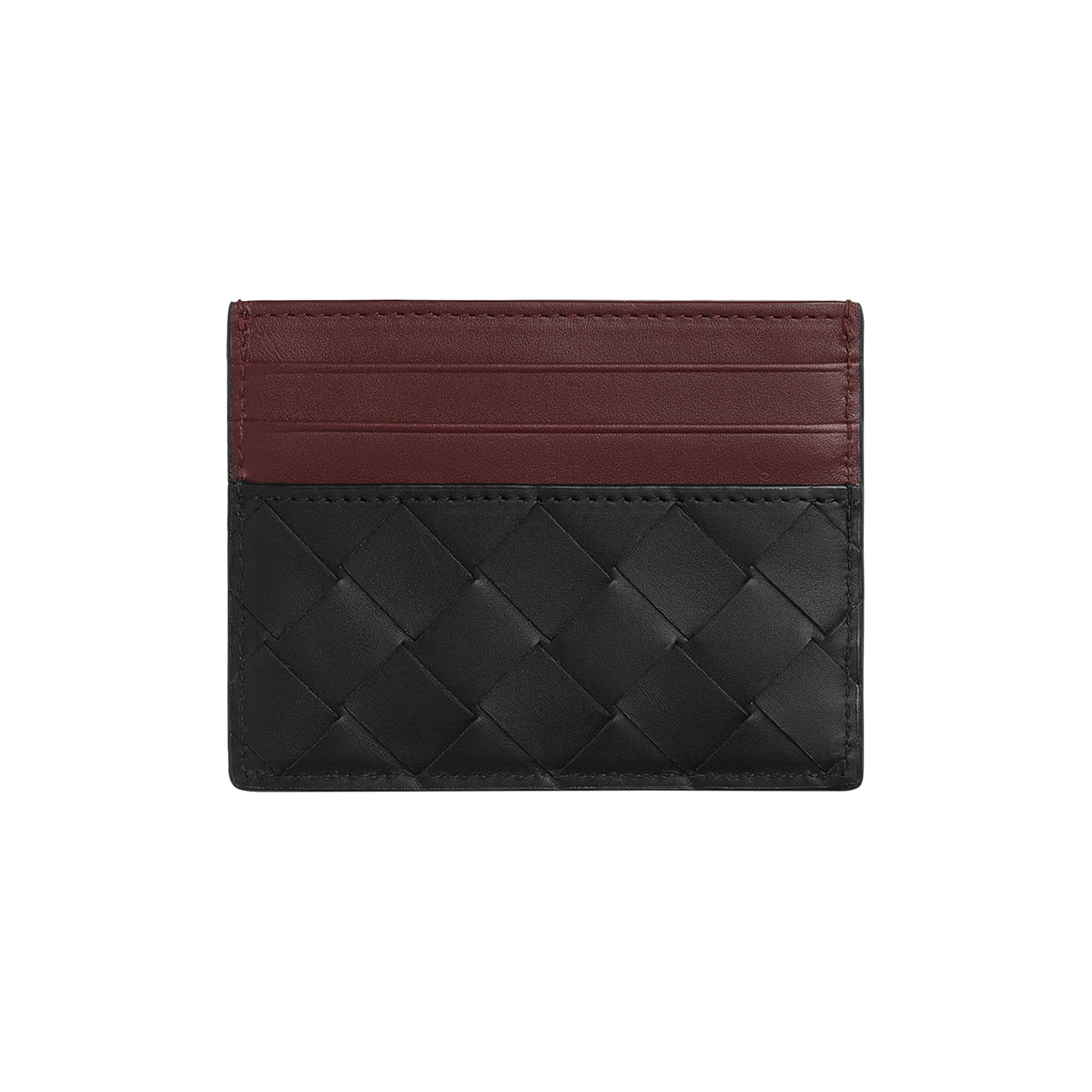 Pre-owned Bottega Veneta Intrecciato Credit Card Case 'black/madder Brown' | Men's Size Onesize