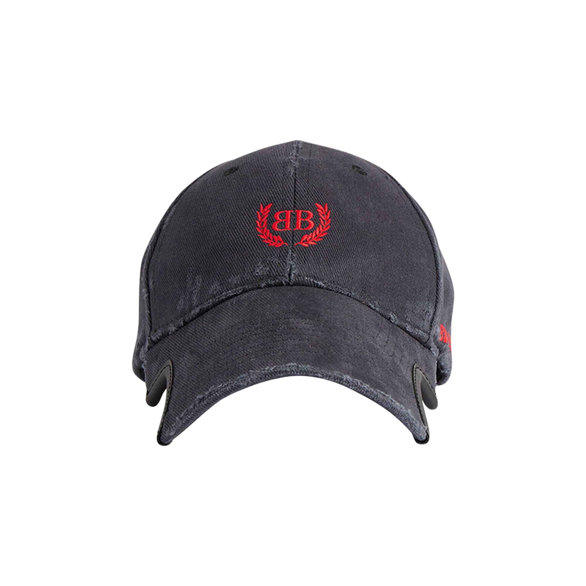 Pre-owned Balenciaga Baseball Cap 'faded Wash Black/red' | Men's Size M