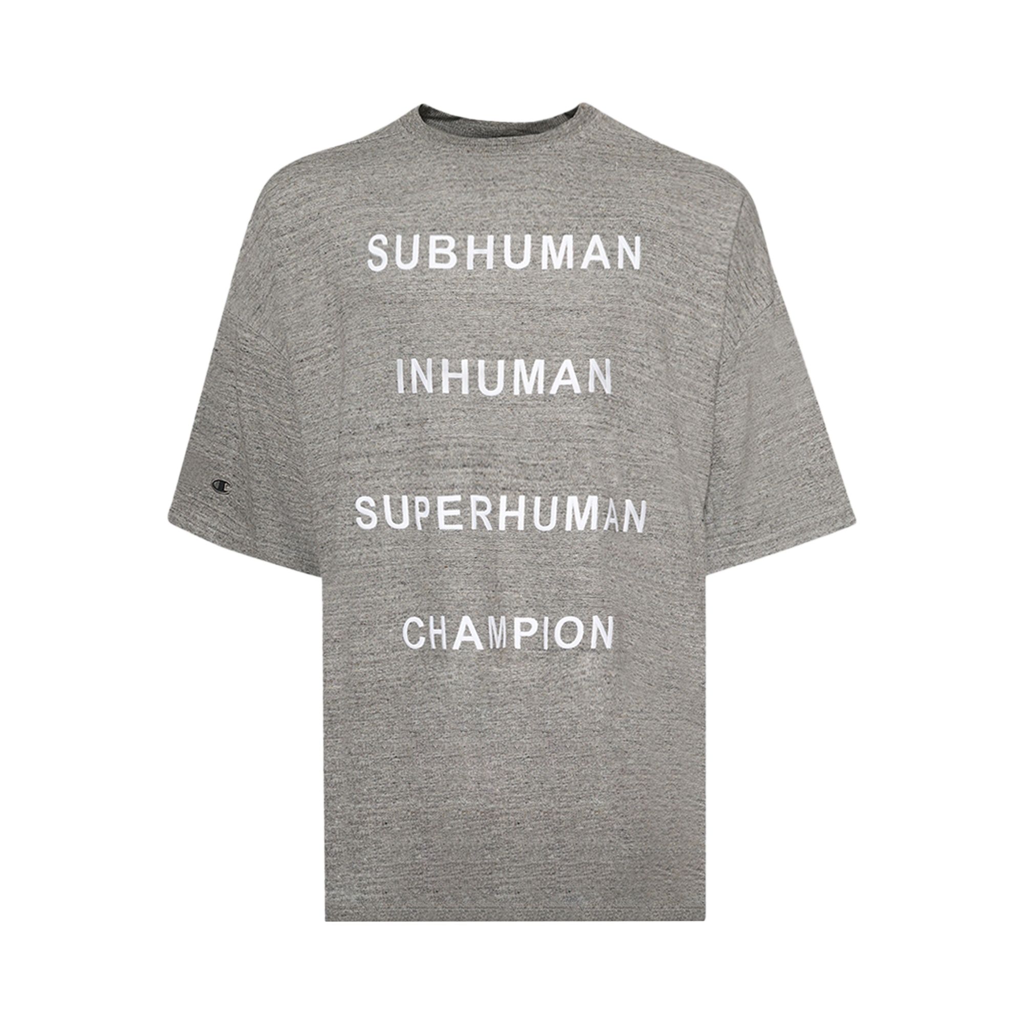 Pre-owned Rick Owens X Champion Tommy T-shirt 'grey Melange' | Men's Size Xl
