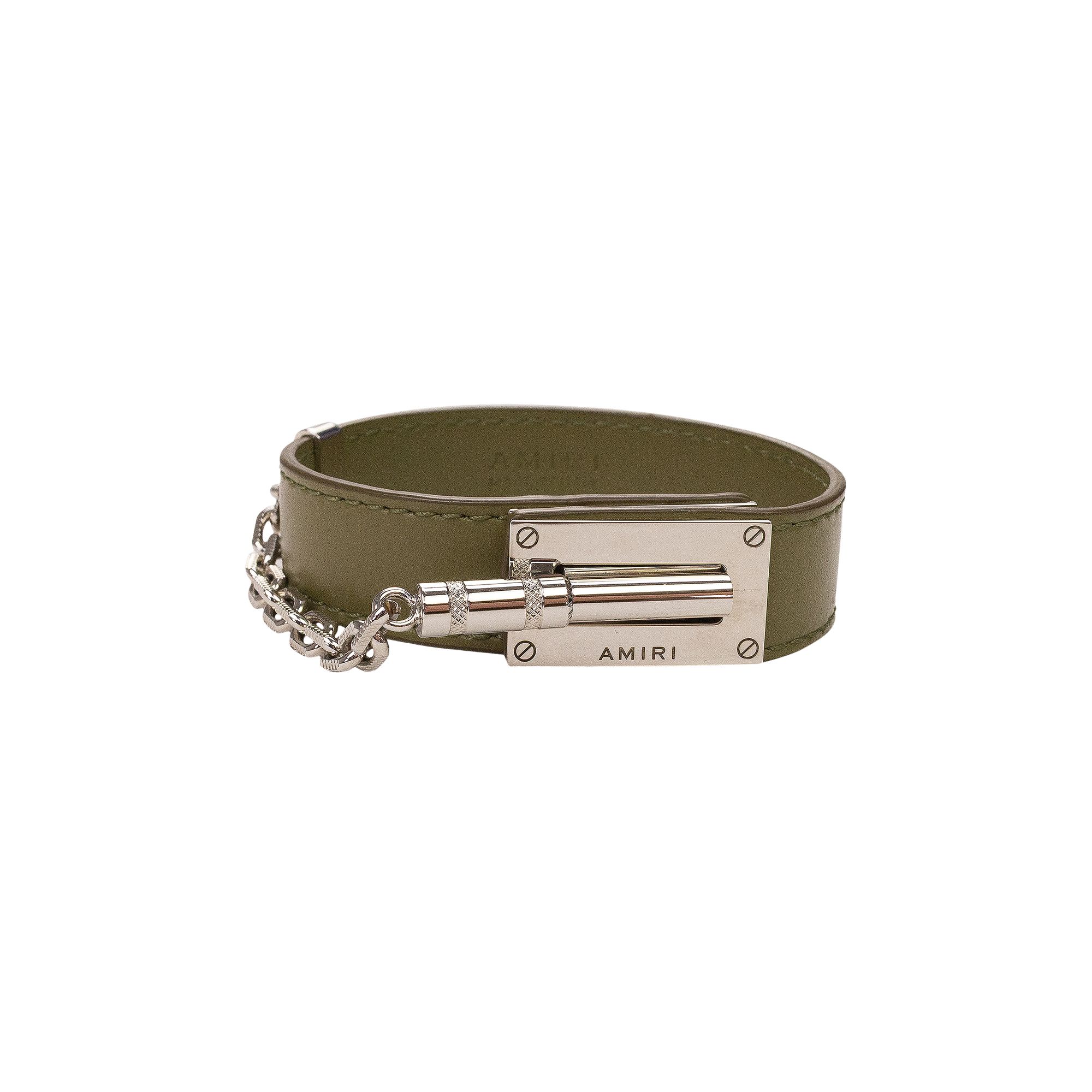 Pre-owned Amiri Pebbeled Jax Bracelet 'military Green' | Men's Size Onesize