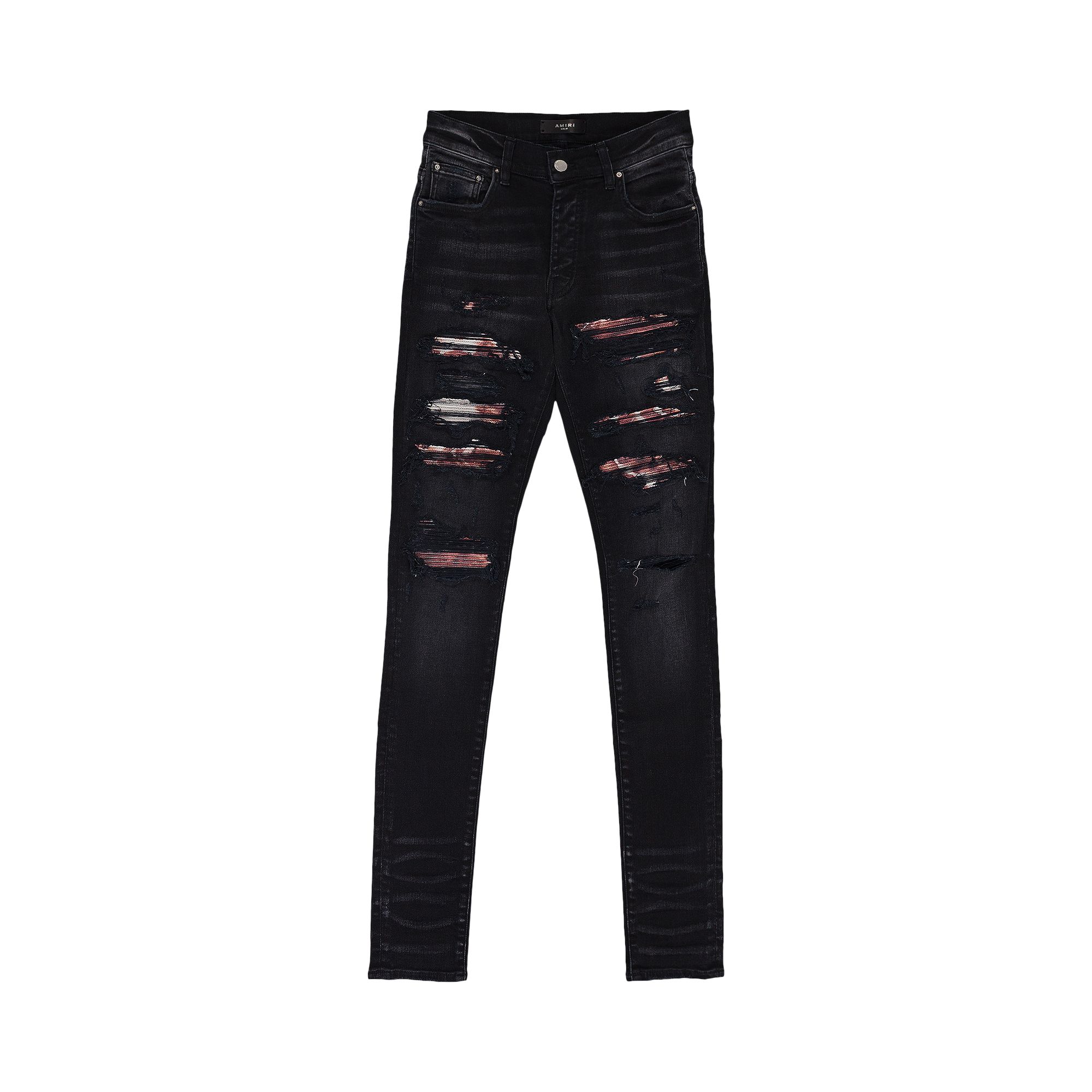 Pre-owned Amiri Tie Dye Bandana Thrasher Jeans 'aged Black' | Men's Size 33