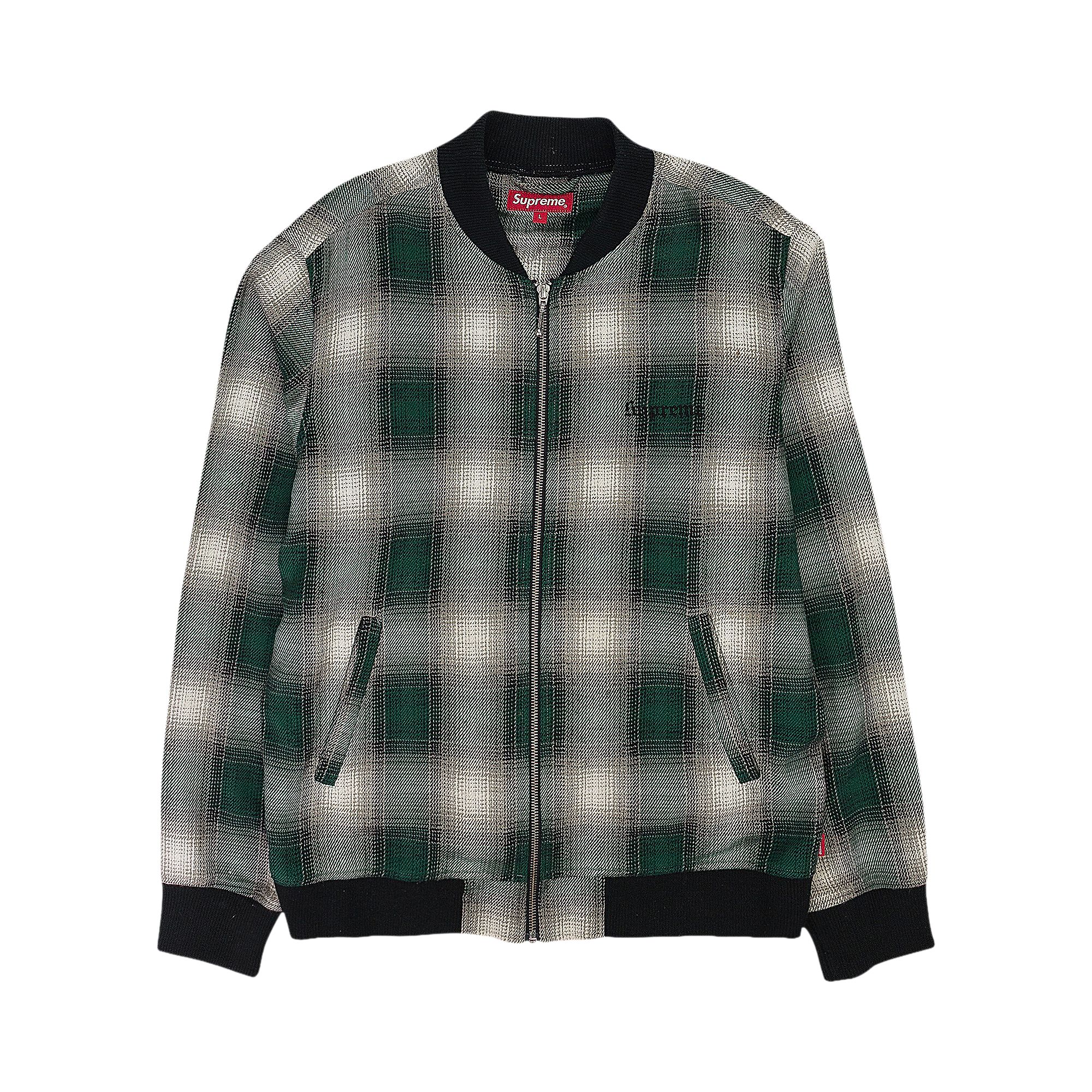Pre-owned Supreme Shadow Plaid Bomber 'green' | Men's Size L