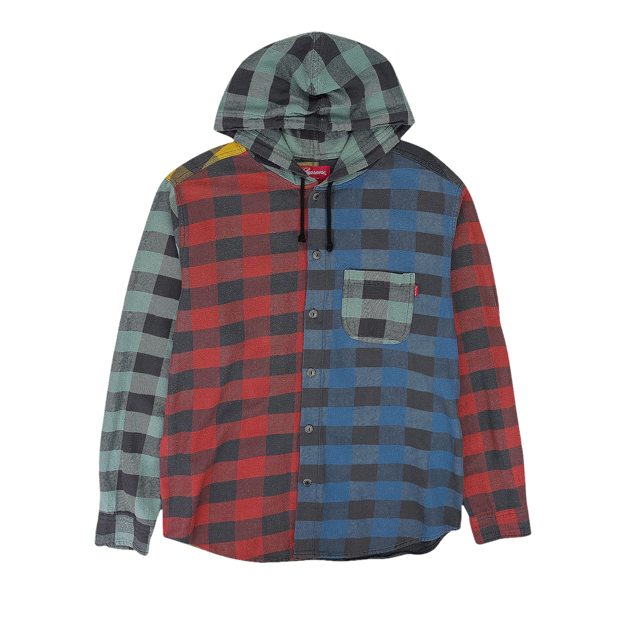 Pre-owned Supreme Hooded Buffalo Plaid Flannel Shirt 'multicolor' | Multi-color | Men's Size M
