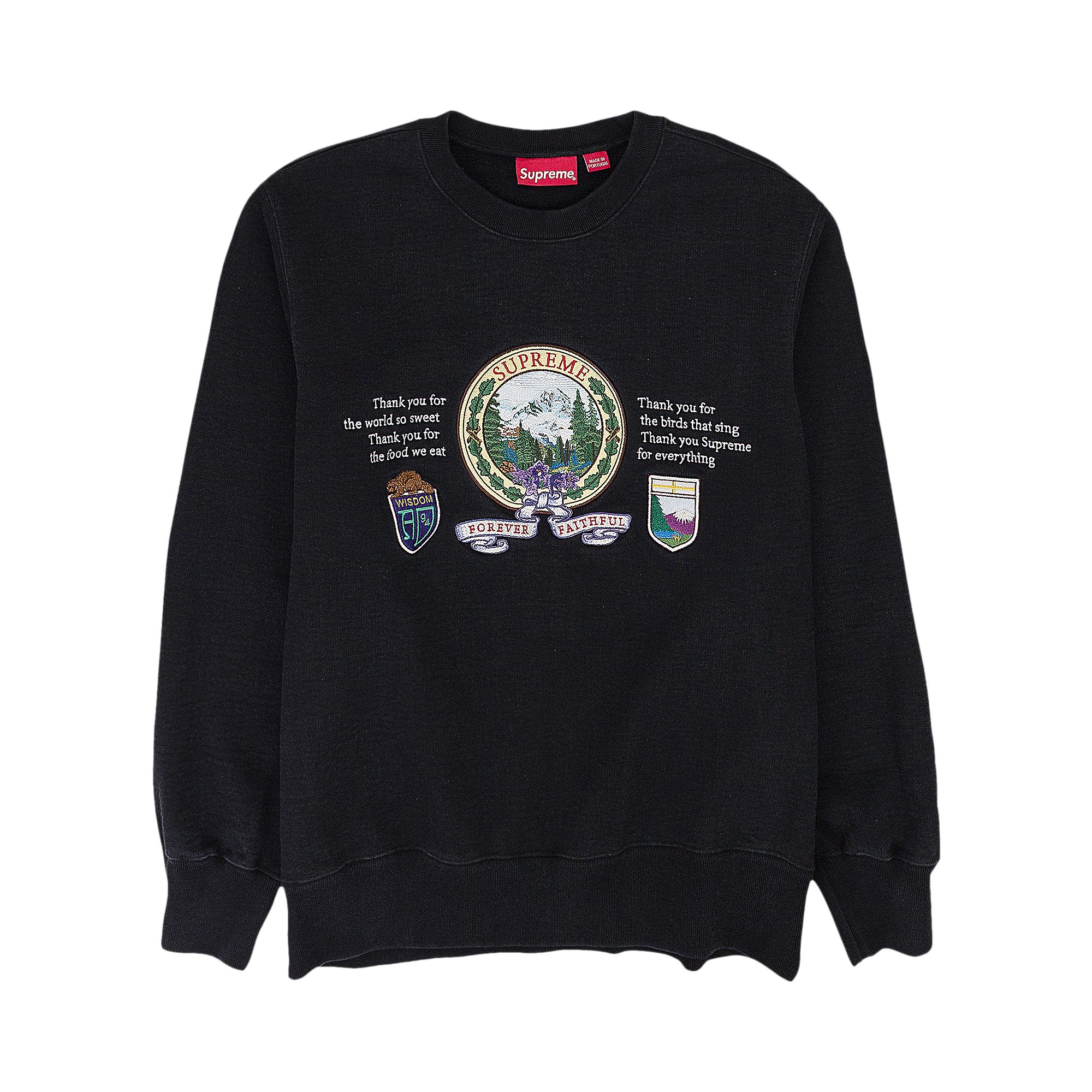 Pre-owned Supreme Mountain Crewneck 'black' | Men's Size M