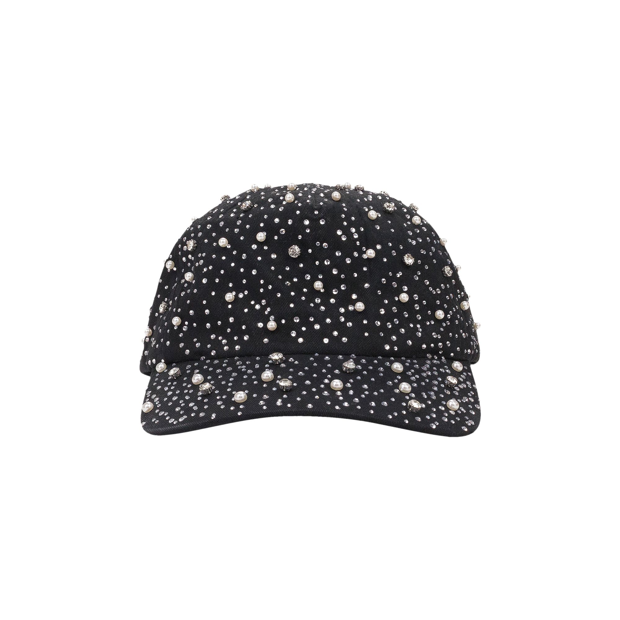 Pre-owned Birth Of Royal Child Pearl & Rhinestone Baseball Cap 'black' | Men's Size Onesize