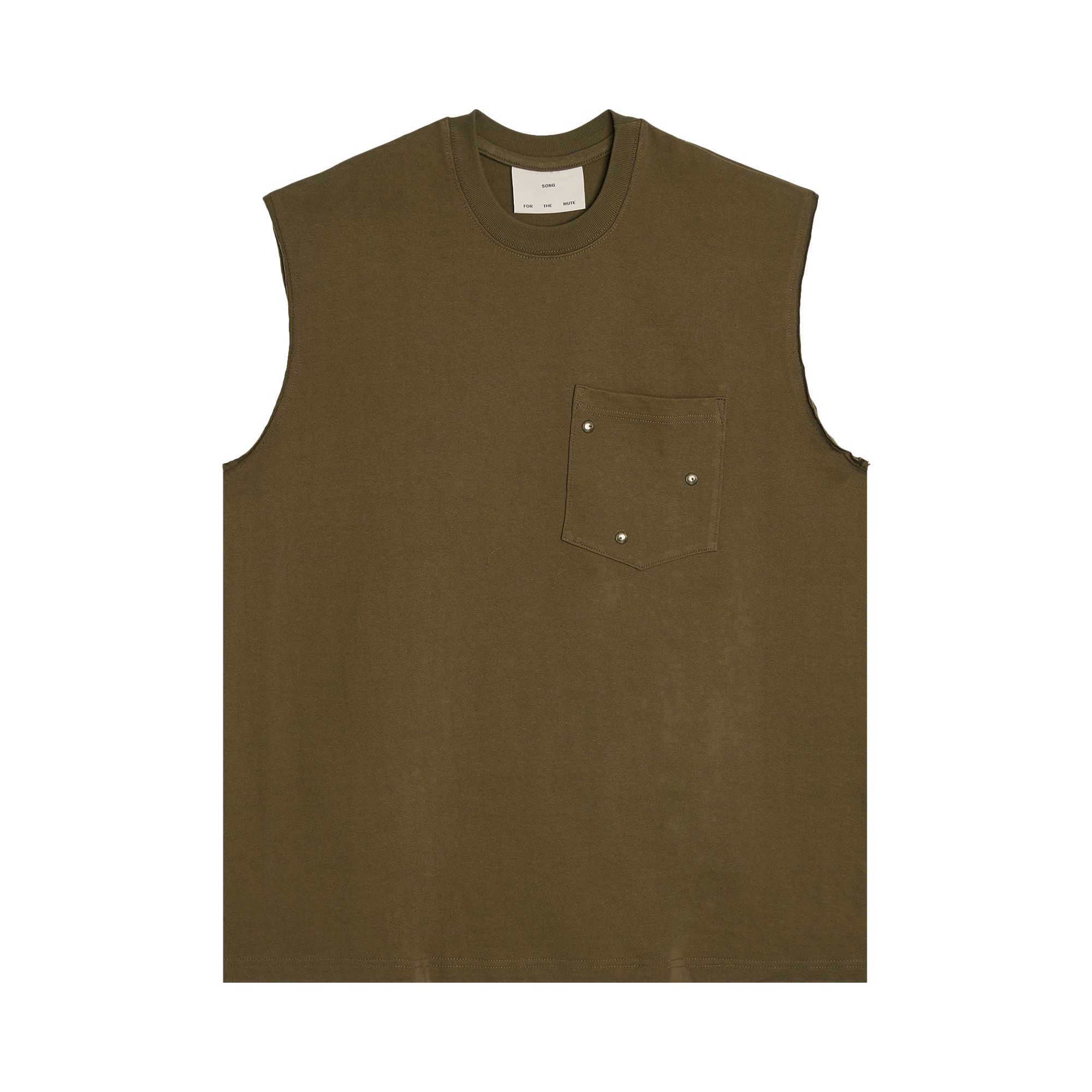 Pre-owned Song For The Mute Arabesque Sleeveless Tee 'army' | Green | Men's Size 52