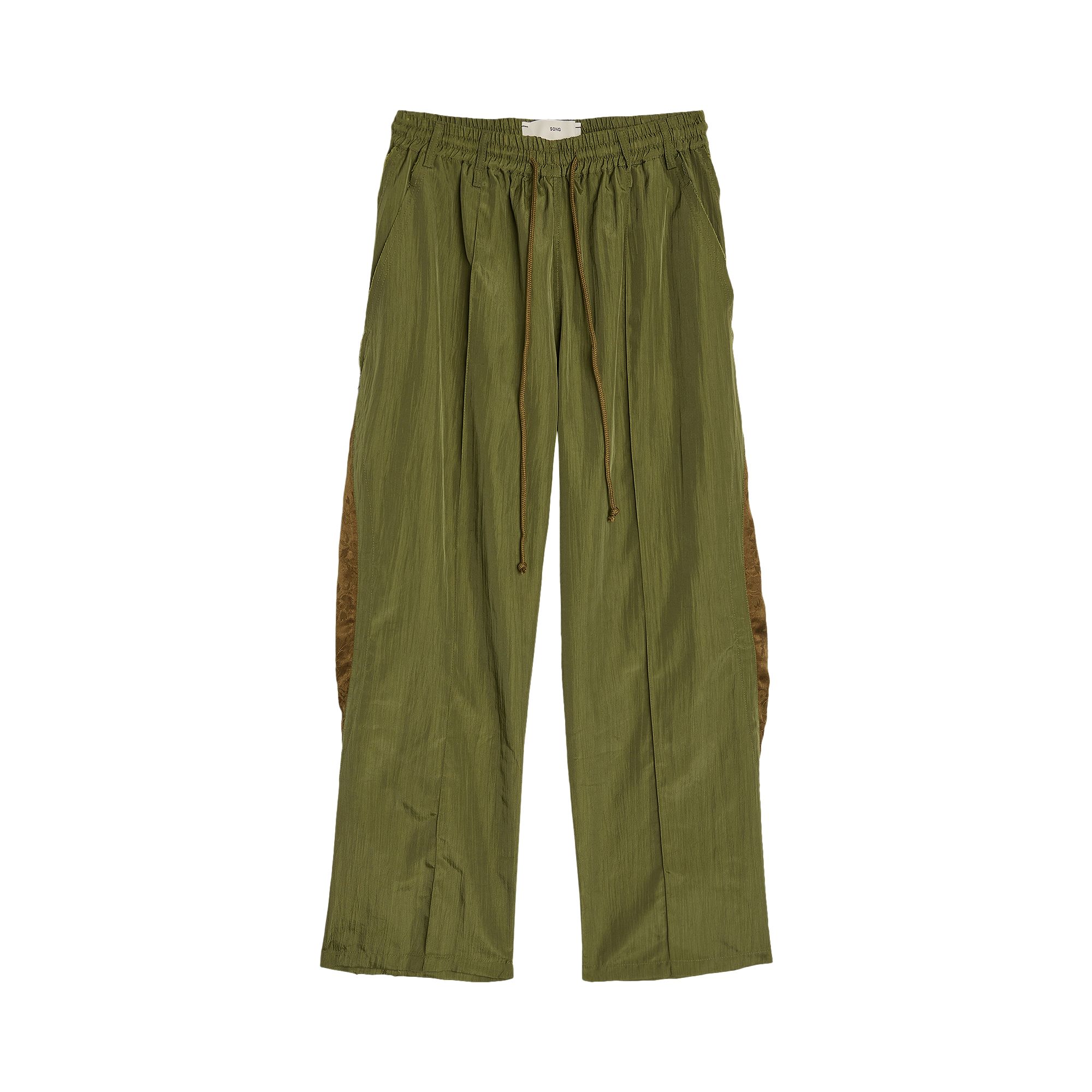 Pre-owned Song For The Mute Nylon Gabardine Teardrop Track Pant 'khaki' | Tan | Men's Size 48