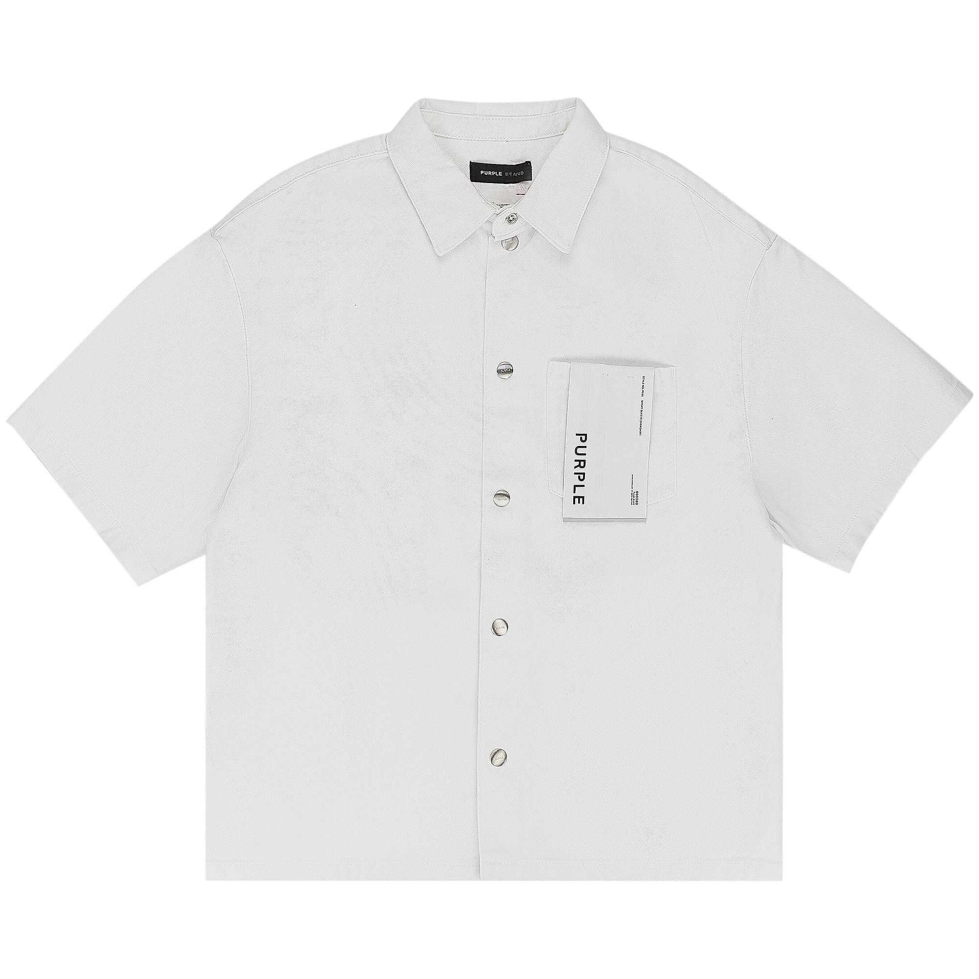 Pre-owned Purple Brand Short-sleeve Shirt Jacket 'white' | Men's Size Xl