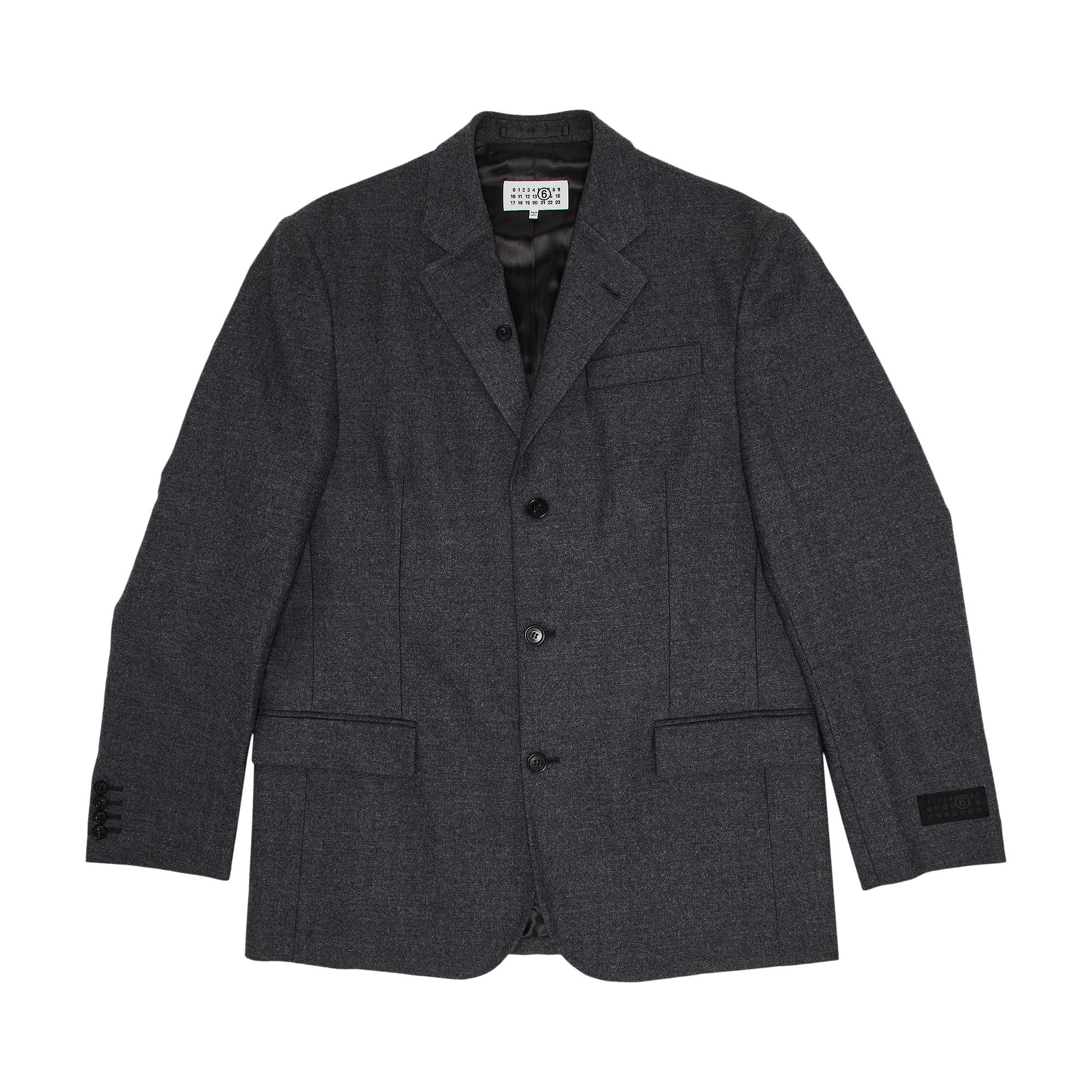 Pre-owned Mm6 Maison Margiela Tailored Wool Jacket 'dark Grey Melange' | Men's Size 46