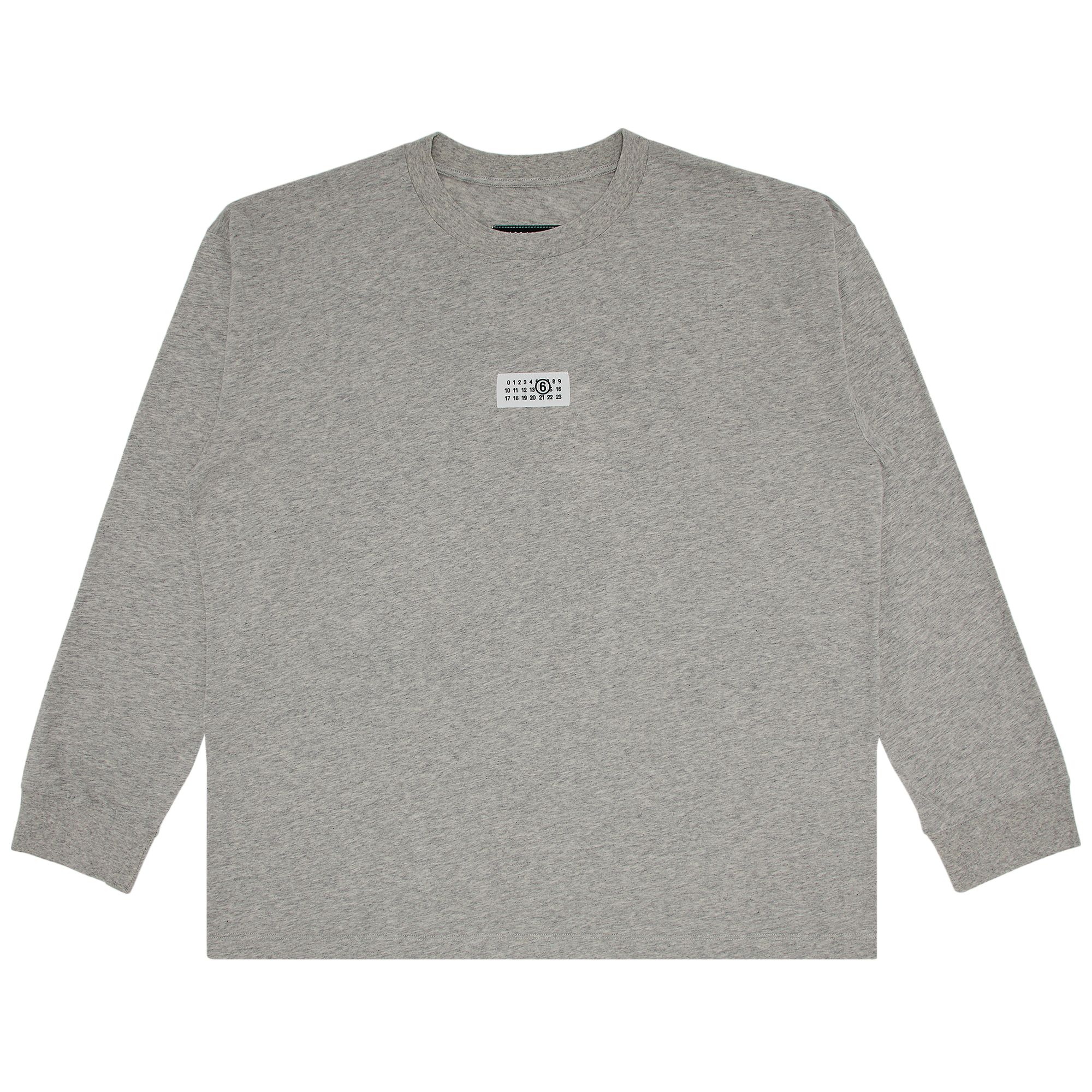 Pre-owned Mm6 Maison Margiela Jersey Long-sleeve T-shirt 'grey Melange' | Men's Size S In Gray