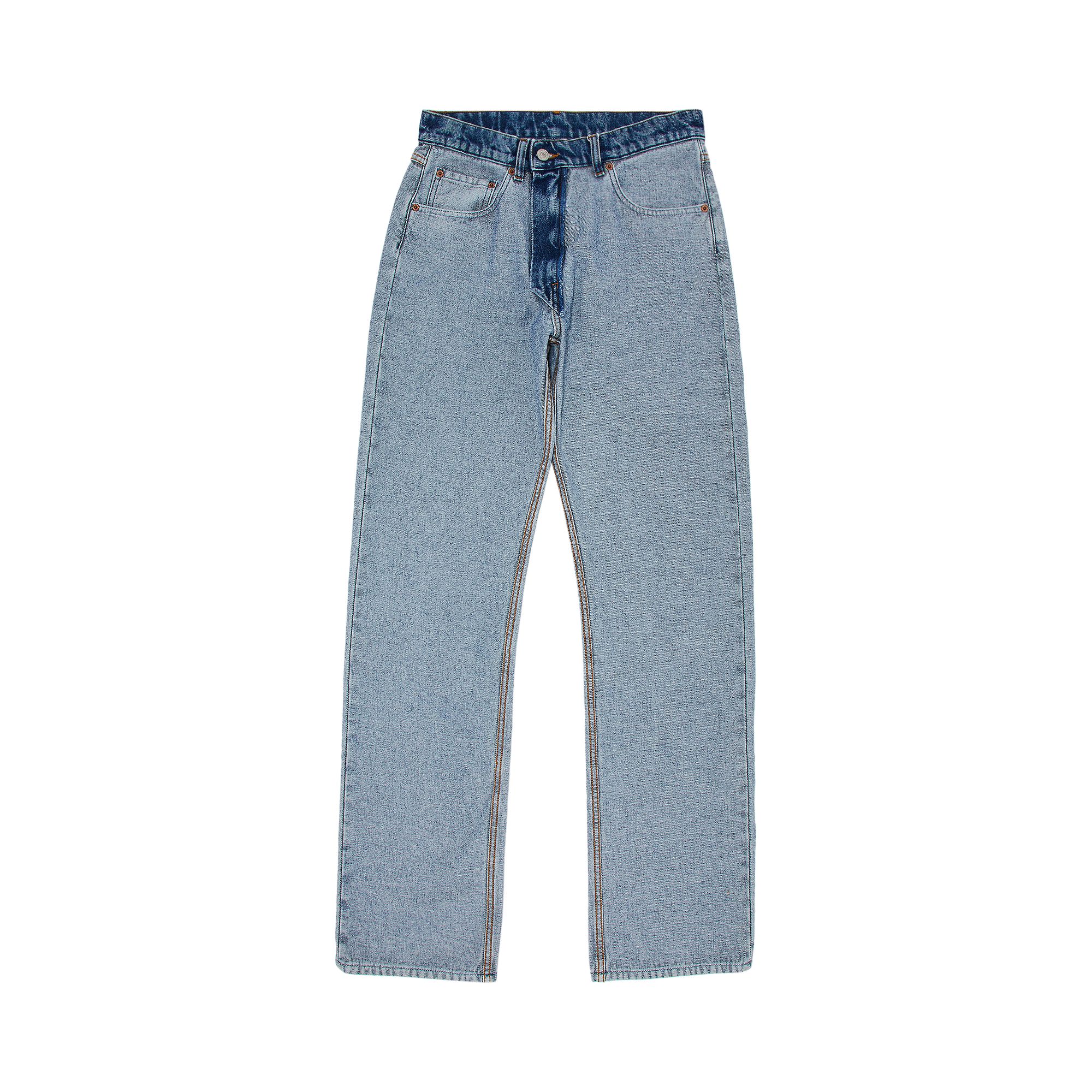 Pre-owned Mm6 Maison Margiela 5 Pockets Canvas Pants 'medium Blue' | Men's Size 38