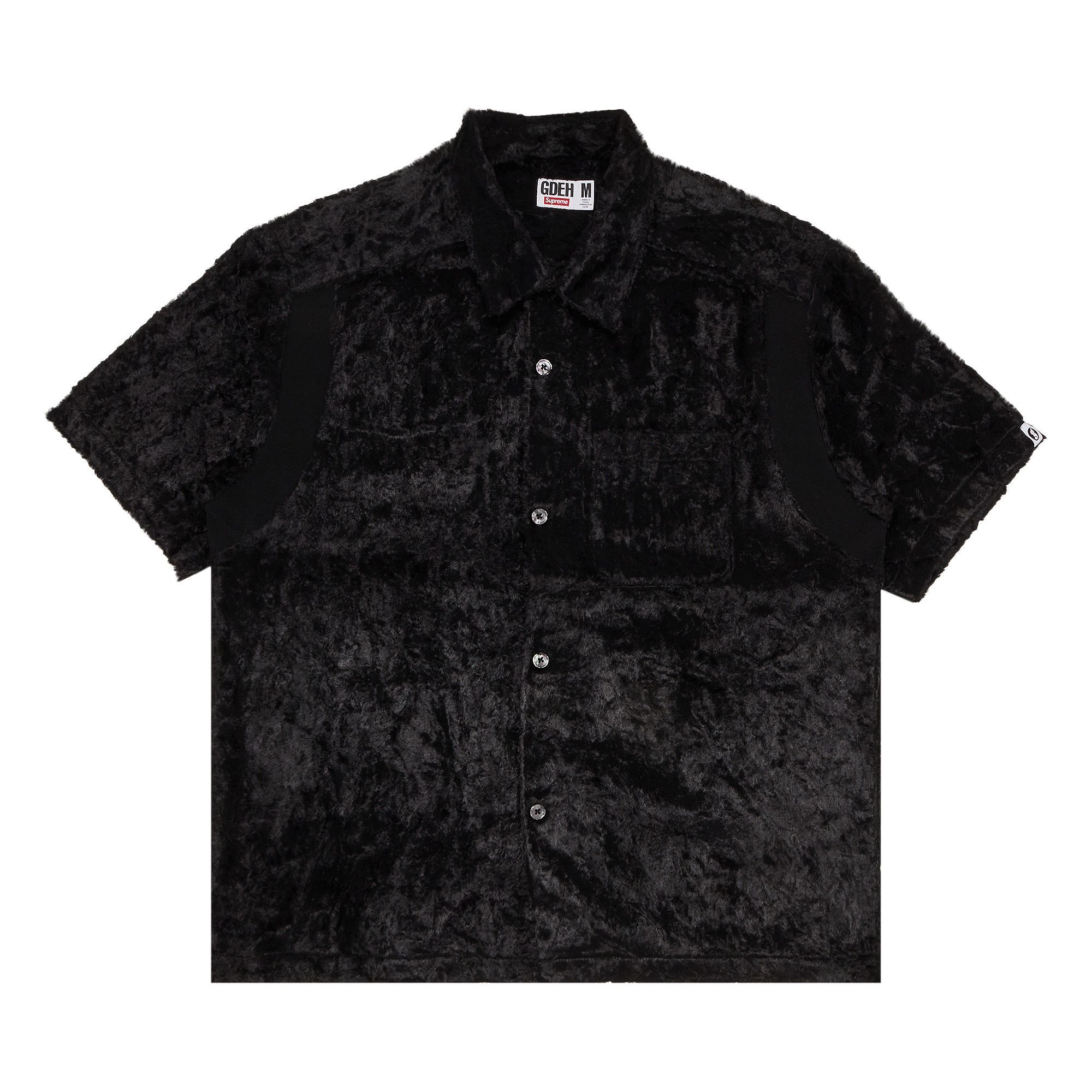 Pre-owned Supreme X Goodenough Crushed Rayon Pile Short-sleeve Shirt 'black' | Men's Size S