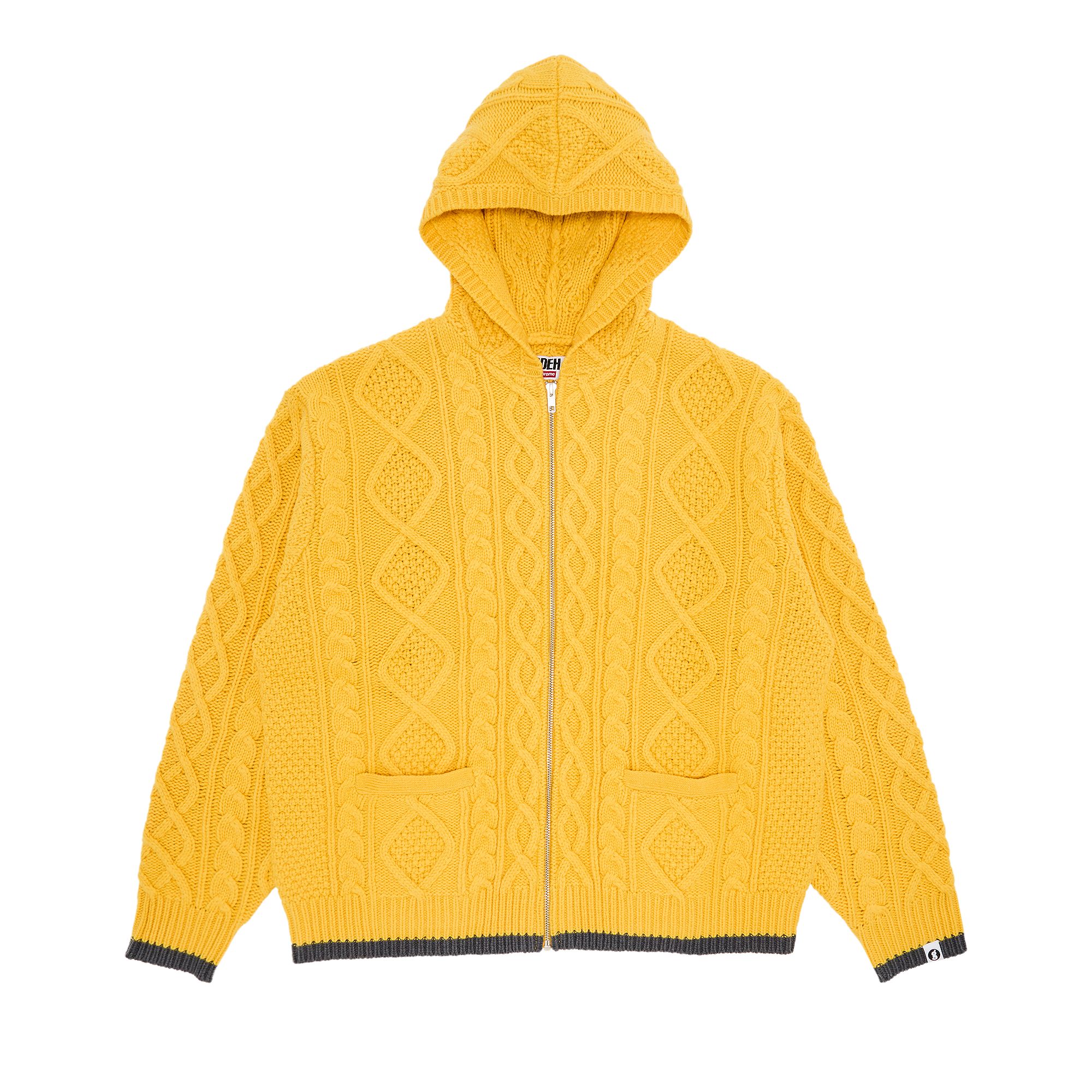Pre-owned Supreme X Goodenough Zip Up Hooded Sweater 'yellow' | Men's Size M