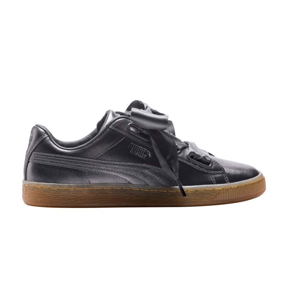 Pre-owned Puma Wmns Basket Heart Luxe 'quiet Shade' | Grey | Women's Size 7
