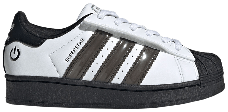 Adidas Superstar Comfort Closure EL C Led Lights Stripes   White Black