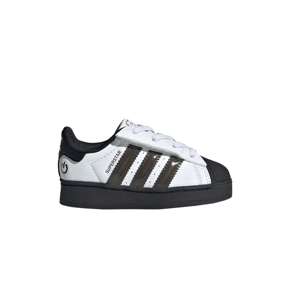 adidas Superstar Comfort Closure EL I 'Led Lights Stripes - White Black' | Infant Size 6.5 - JS1293