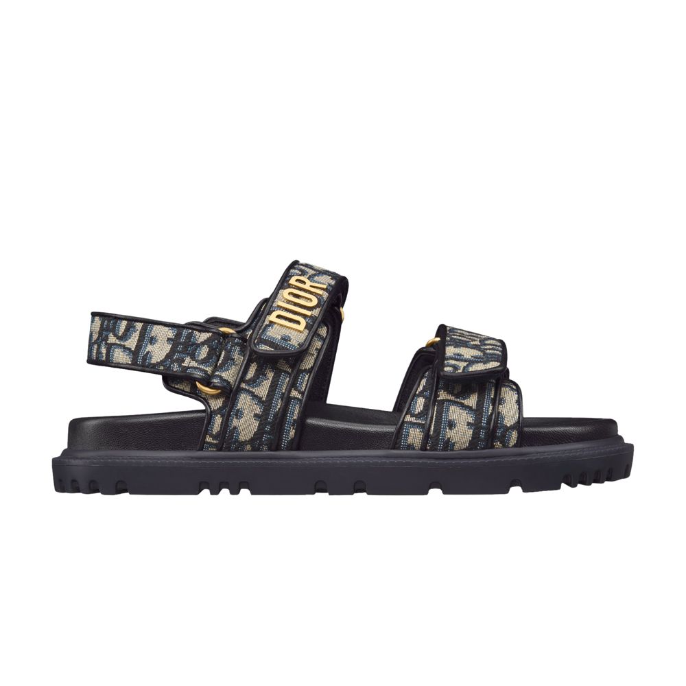 Pre-owned Dior Wmns Act Sandal ' Oblique - Deep Blue' | Black | Women's Size 36.5