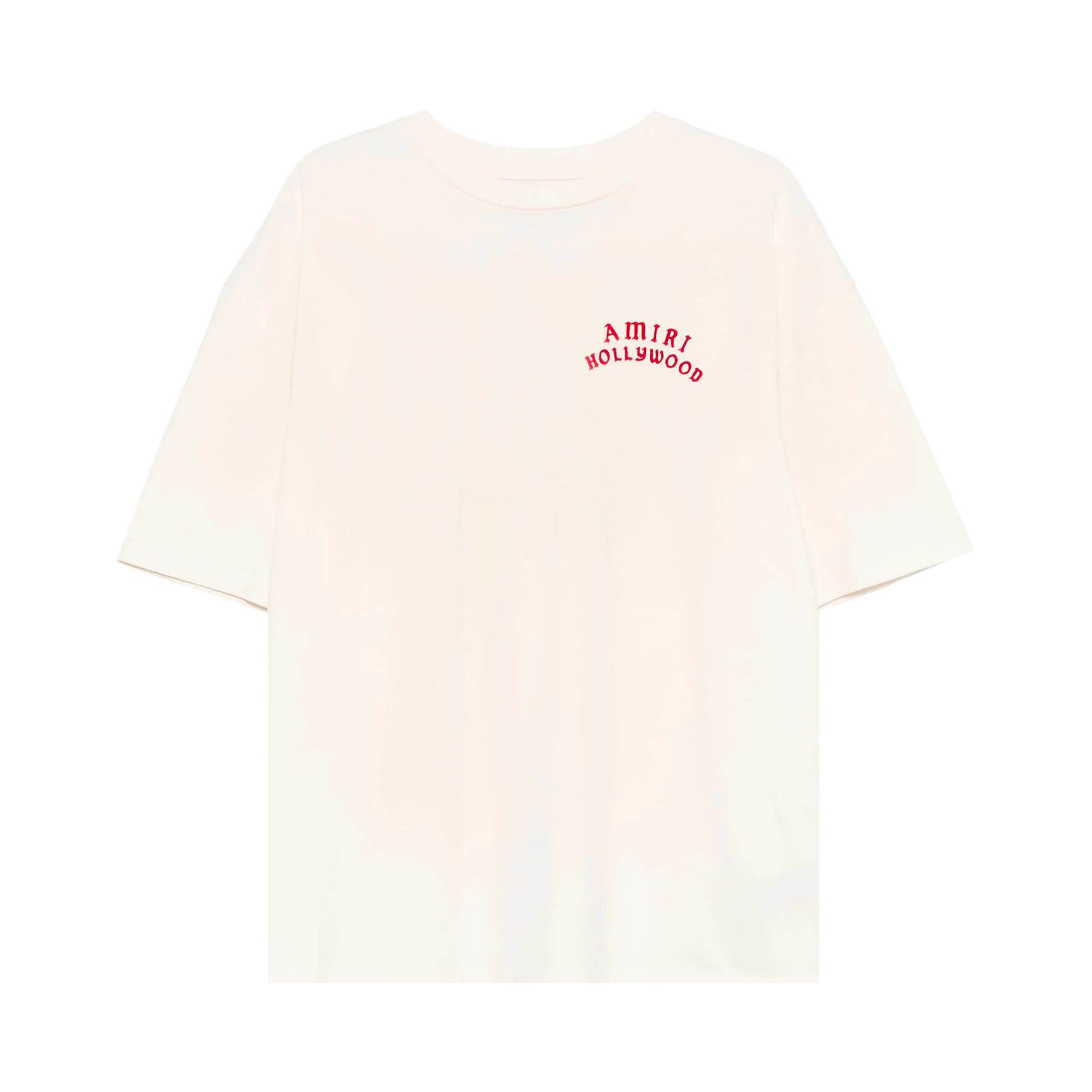 Pre-owned Amiri Hollywood Oversized Tee 'ivory/red' | White | Men's Size Xs