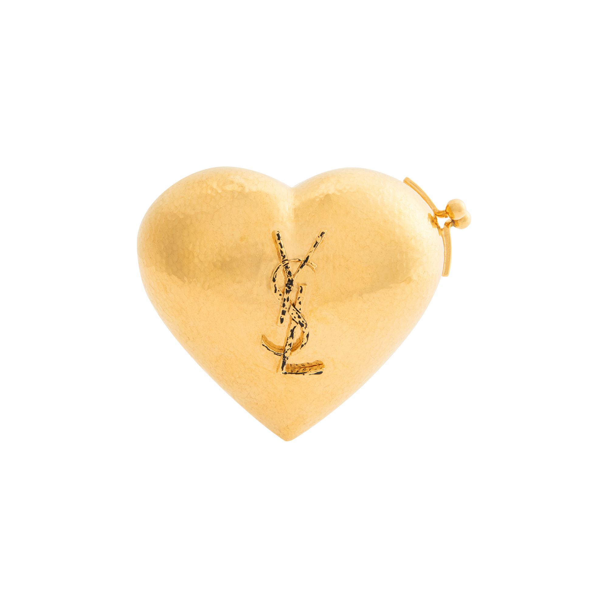 Pre-owned Saint Laurent Evening Mini Heart Minaudière 'gold' | Orange | Women's Size Onesize