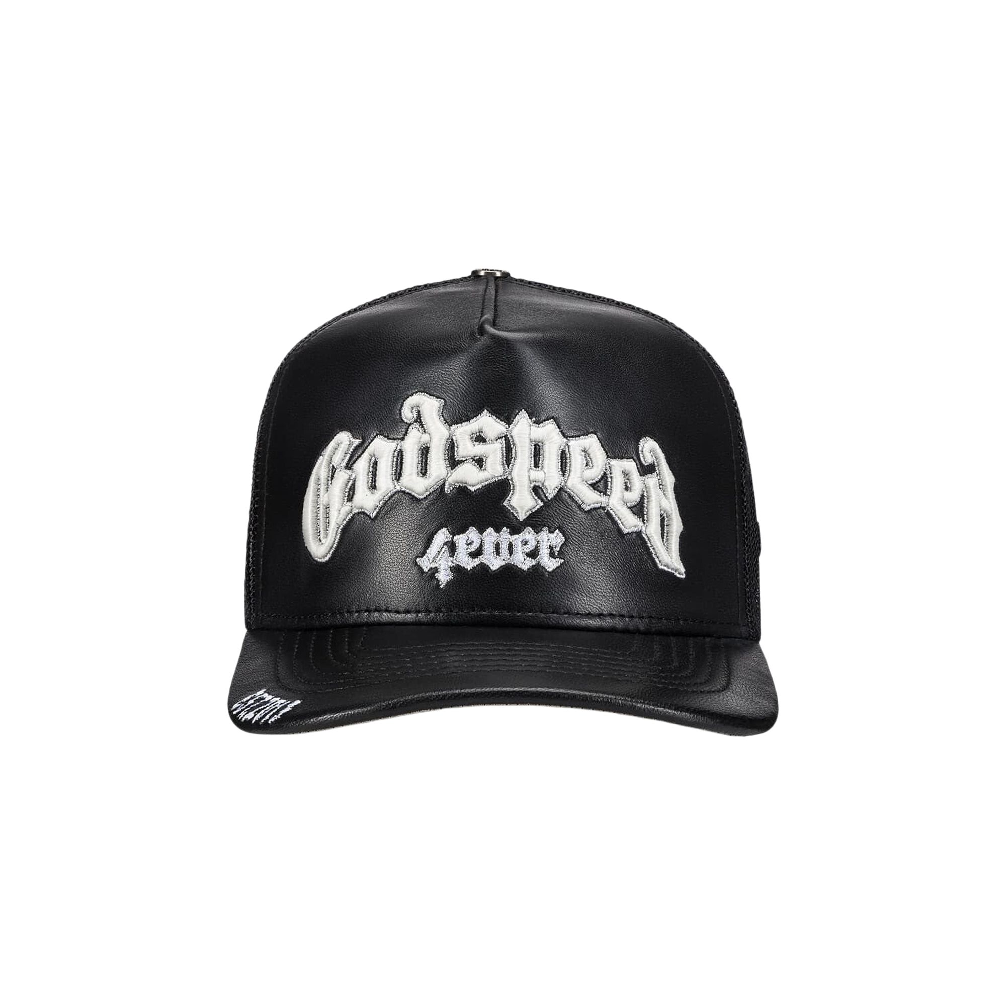 GODSPEED Pre-owned Gs Forever Premium Leather Trucker Hat 'black' | Men's Size Xl