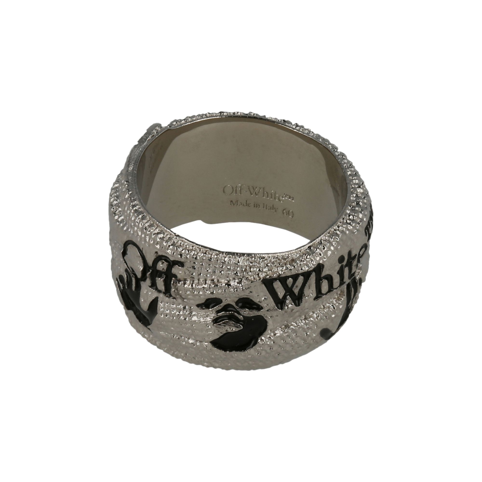 Pre-owned Off-white Swimming Logo Ring 'silver' | Men's Size 62