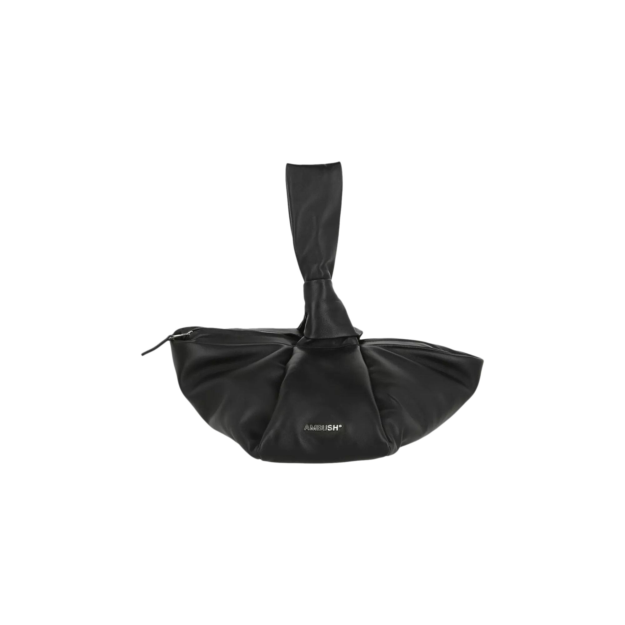 Pre-owned Ambush Twist Top Leather Clutch 'black' | Women's Size Onesize