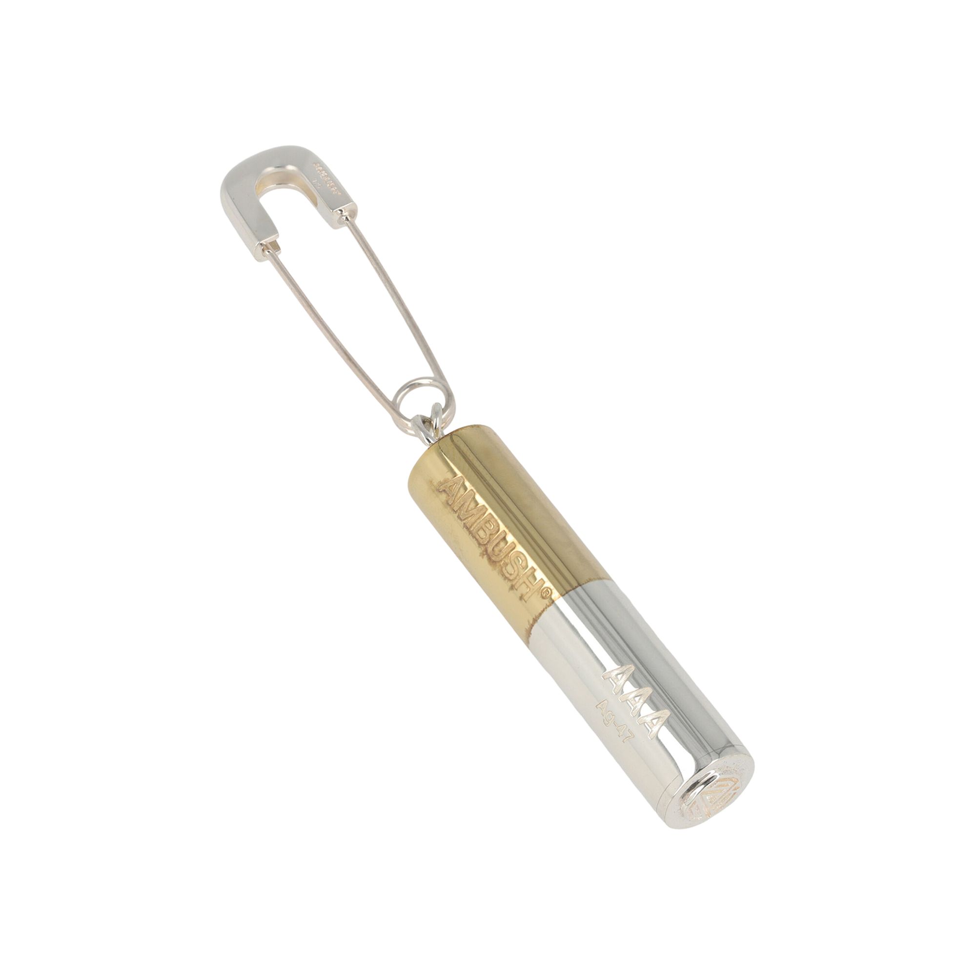 Pre-owned Ambush Battery Charm Single Earring 'silver' | Men's Size Onesize