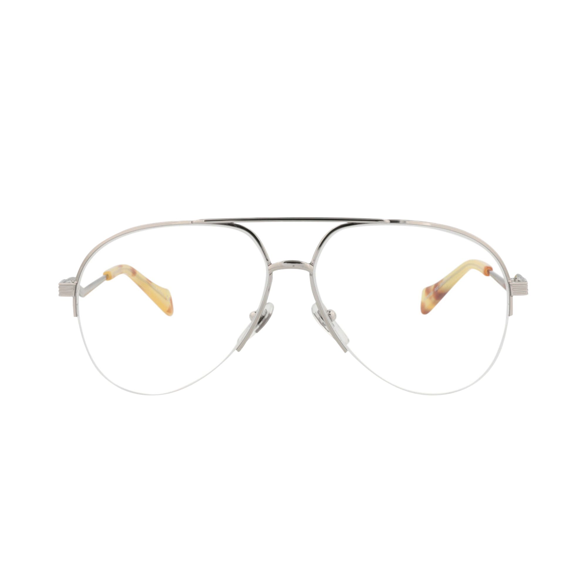 Pre-owned Gucci Aviator Optical Glasses 'silver/transparent' | Women's Size Onesize