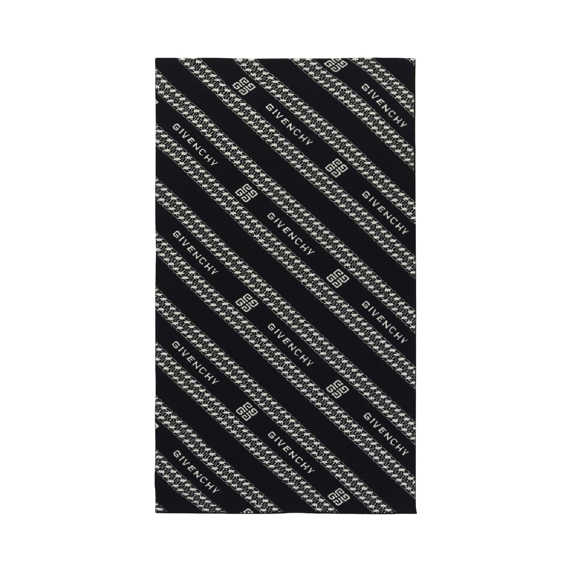 Pre-owned Givenchy Logo Chain Patterned Scarf 'navy/ecru' | Blue | Women's Size Onesize