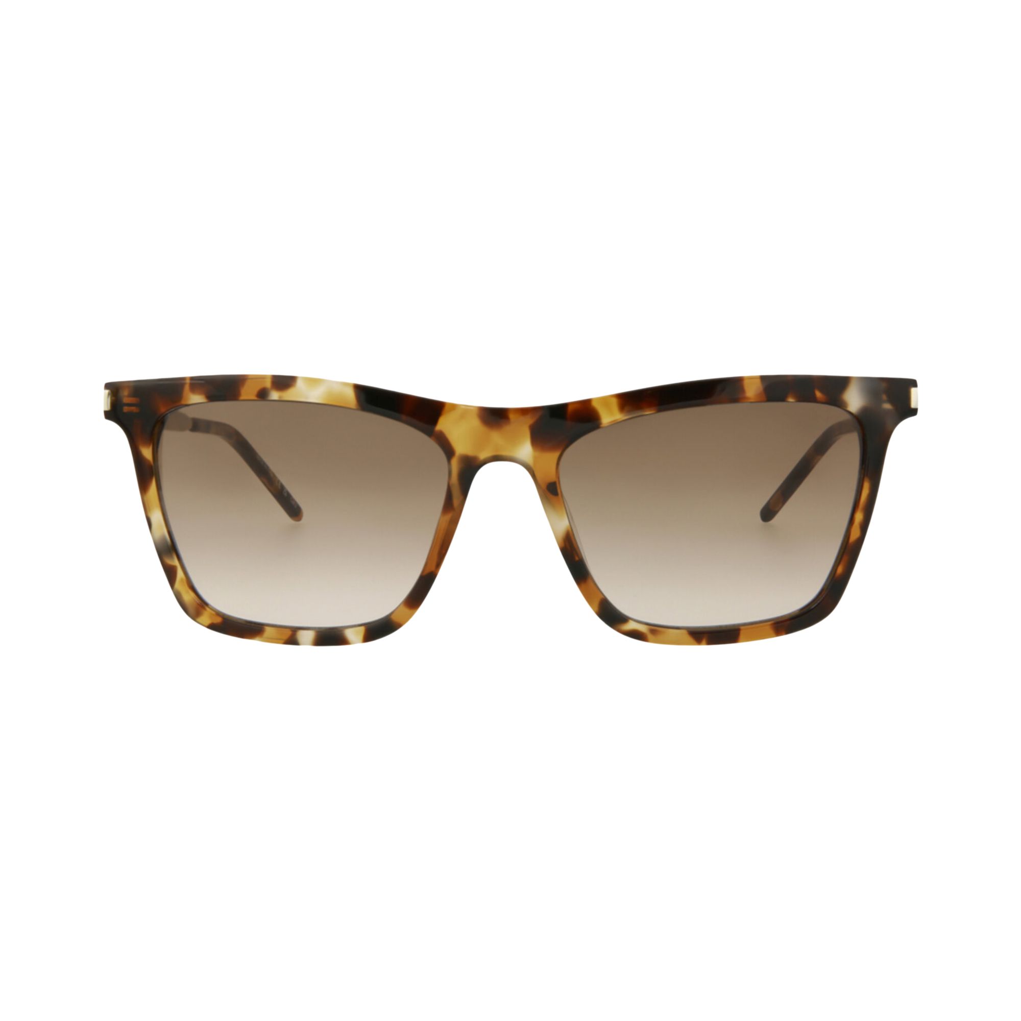 Pre-owned Saint Laurent Square Sunglasses 'havana/silver/brown' | Women's Size Onesize
