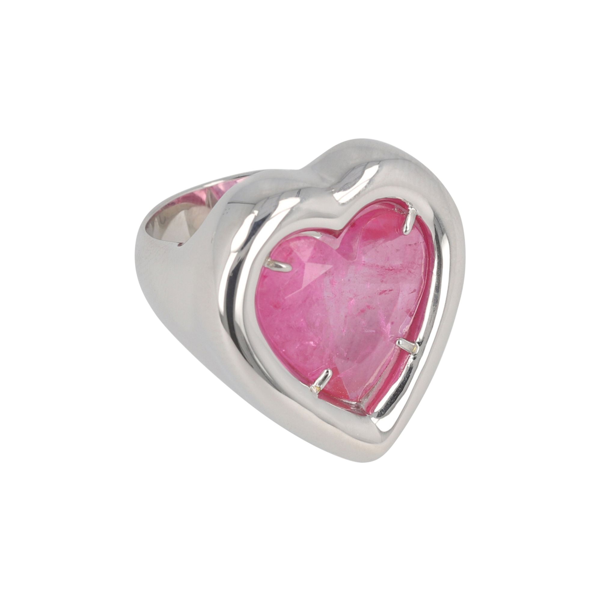 Pre-owned Ambush Heart-stone Ring 'silver' | Women's Size Onesize